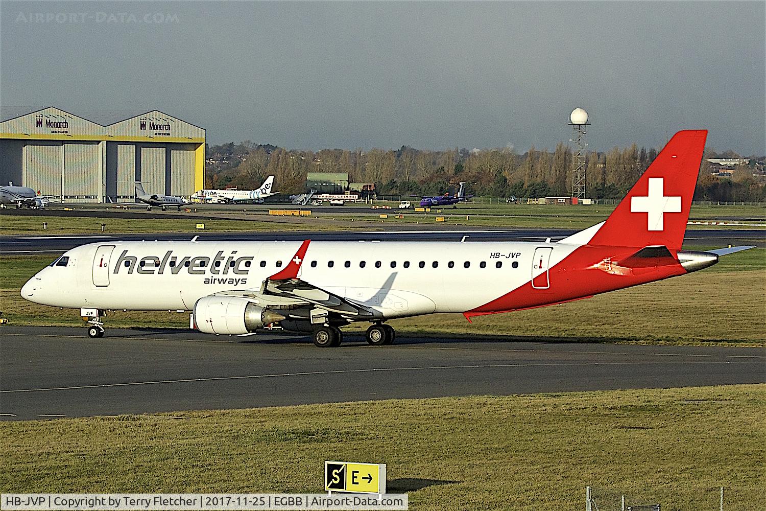 HB-JVP, 2010 Embraer 190LR (ERJ-190-100LR) C/N 19000387, At Birmingham International Airport , UK