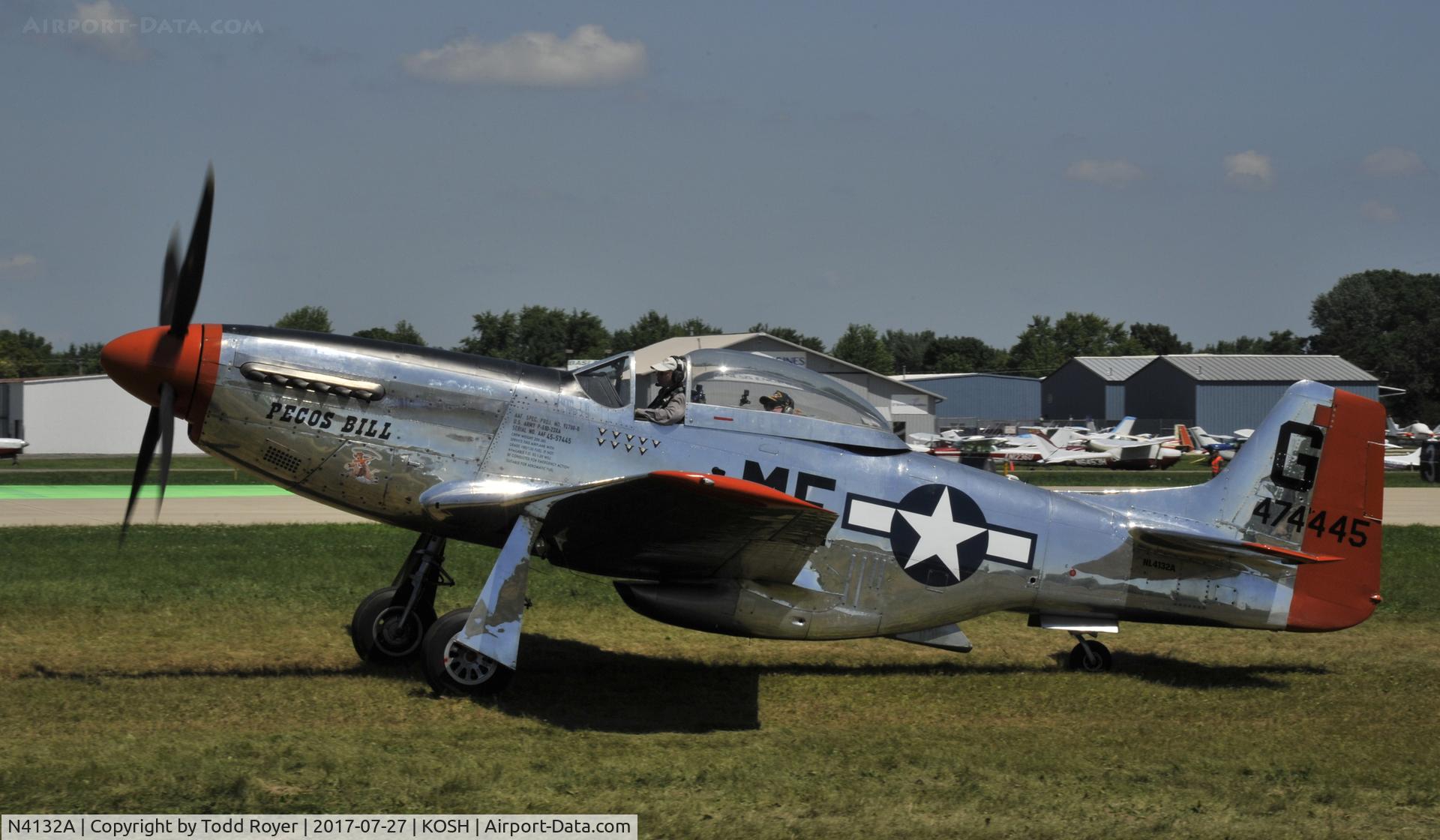 N4132A, 1944 North American P-51D Mustang C/N 122-40985, Airventure 2017