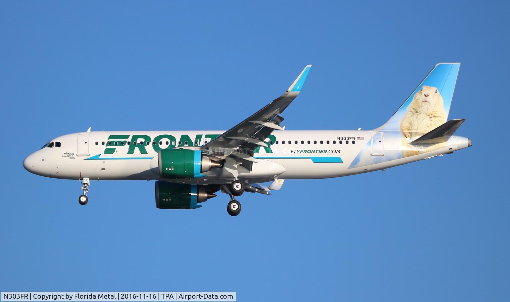 N303FR, 2016 Airbus A320-251N C/N 7249, Similar shot at Tampa to my MCO one, this was a delivery flight