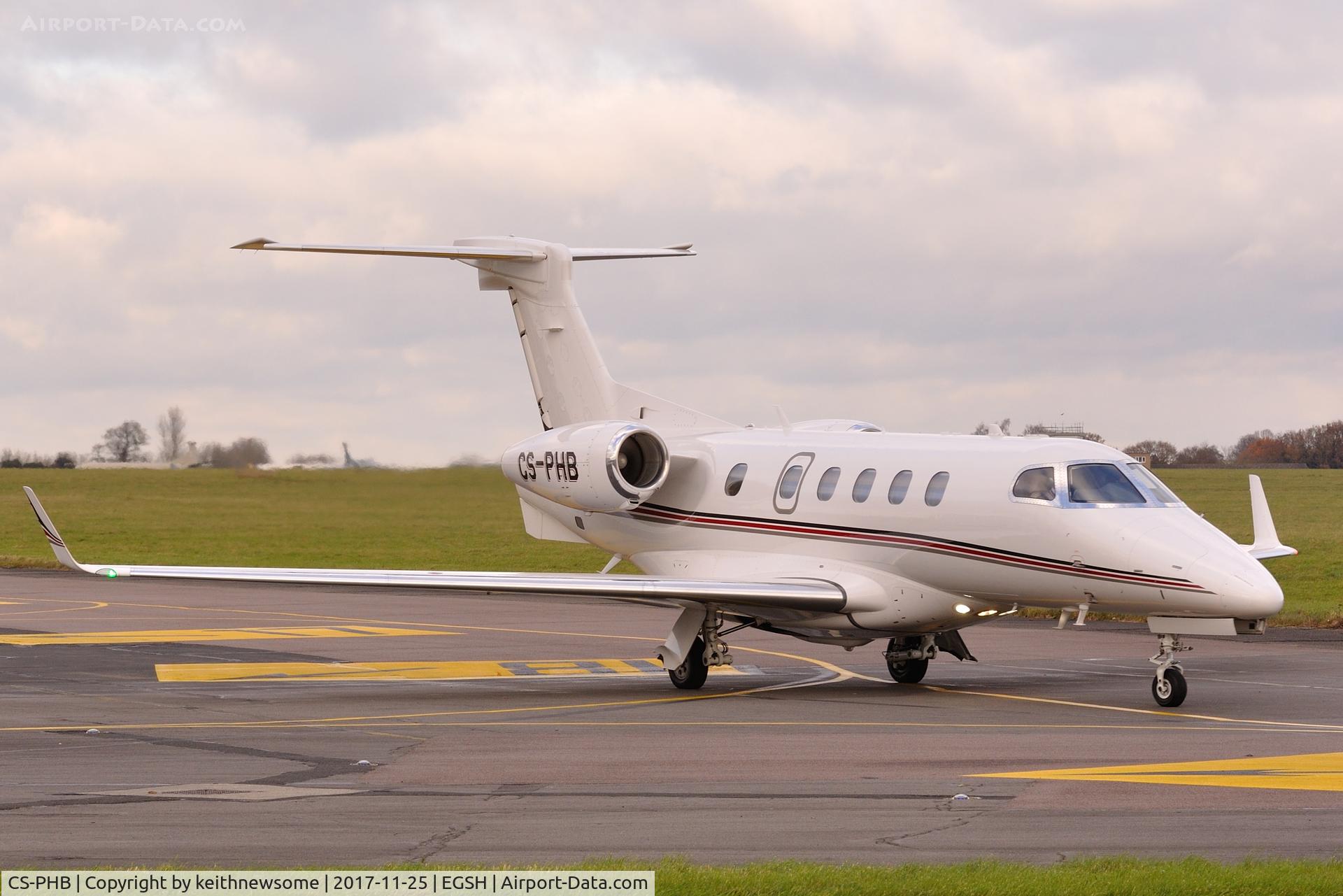 CS-PHB, 2014 Embraer EMB-505 Phenom 300 C/N 50500209, Leaving Norwich for Copenhagen.