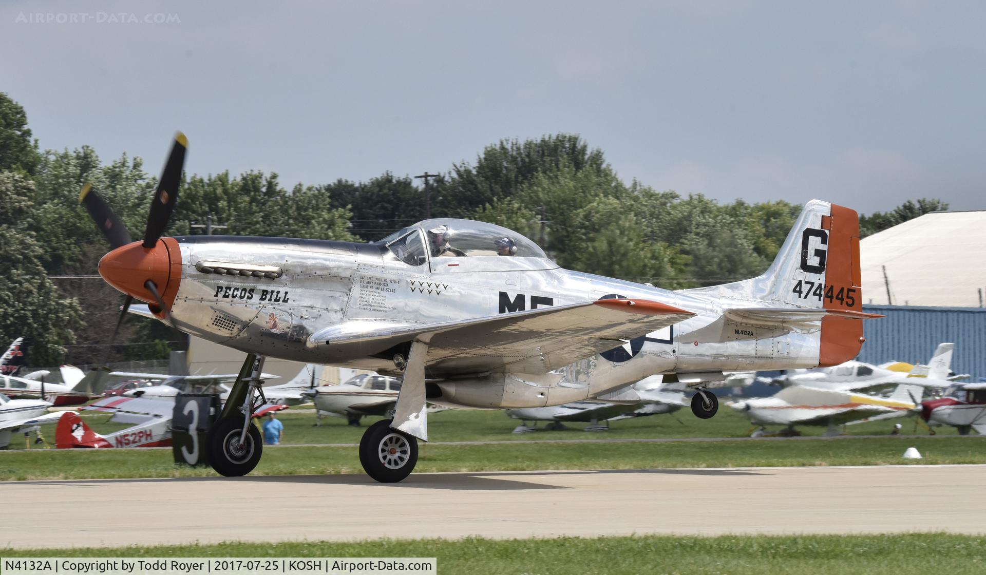 N4132A, 1944 North American P-51D Mustang C/N 122-40985, Airventure 2017