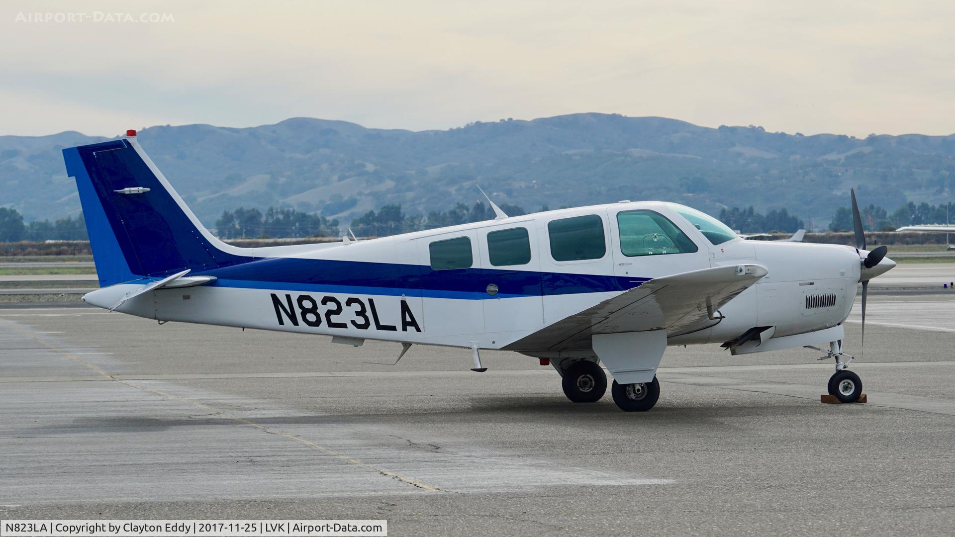 N823LA, 1997 Raytheon Aircraft Company A36 Bonanza C/N E-3129, Livermore Airport California 2017.