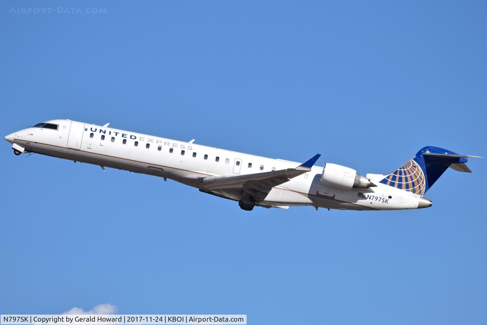 N797SK, 2010 Bombardier CRJ-700 (CL-600-2C10) Regional Jet C/N 10301, Departing RWY 28R.