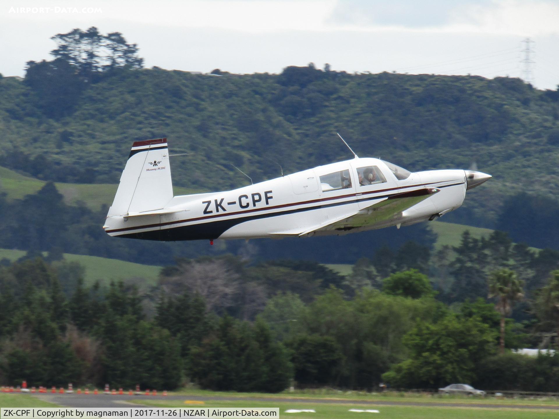 ZK-CPF, 1966 Mooney M20C Ranger C/N 3240, taking off for sunday trip