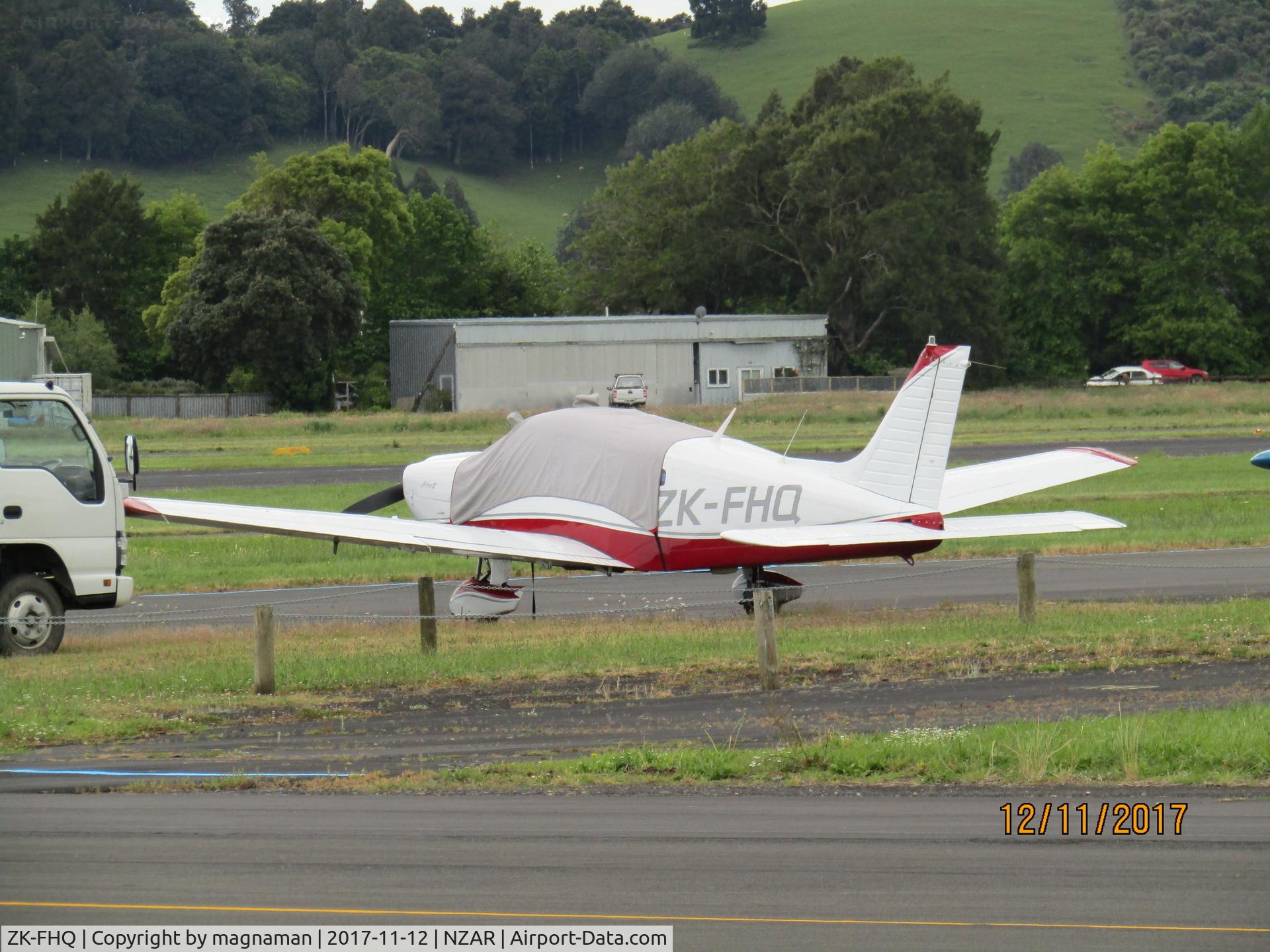 ZK-FHQ, 1977 Piper PA-28-181 Cherokee Archer II C/N 28-7790326, at ardmore for maintenance