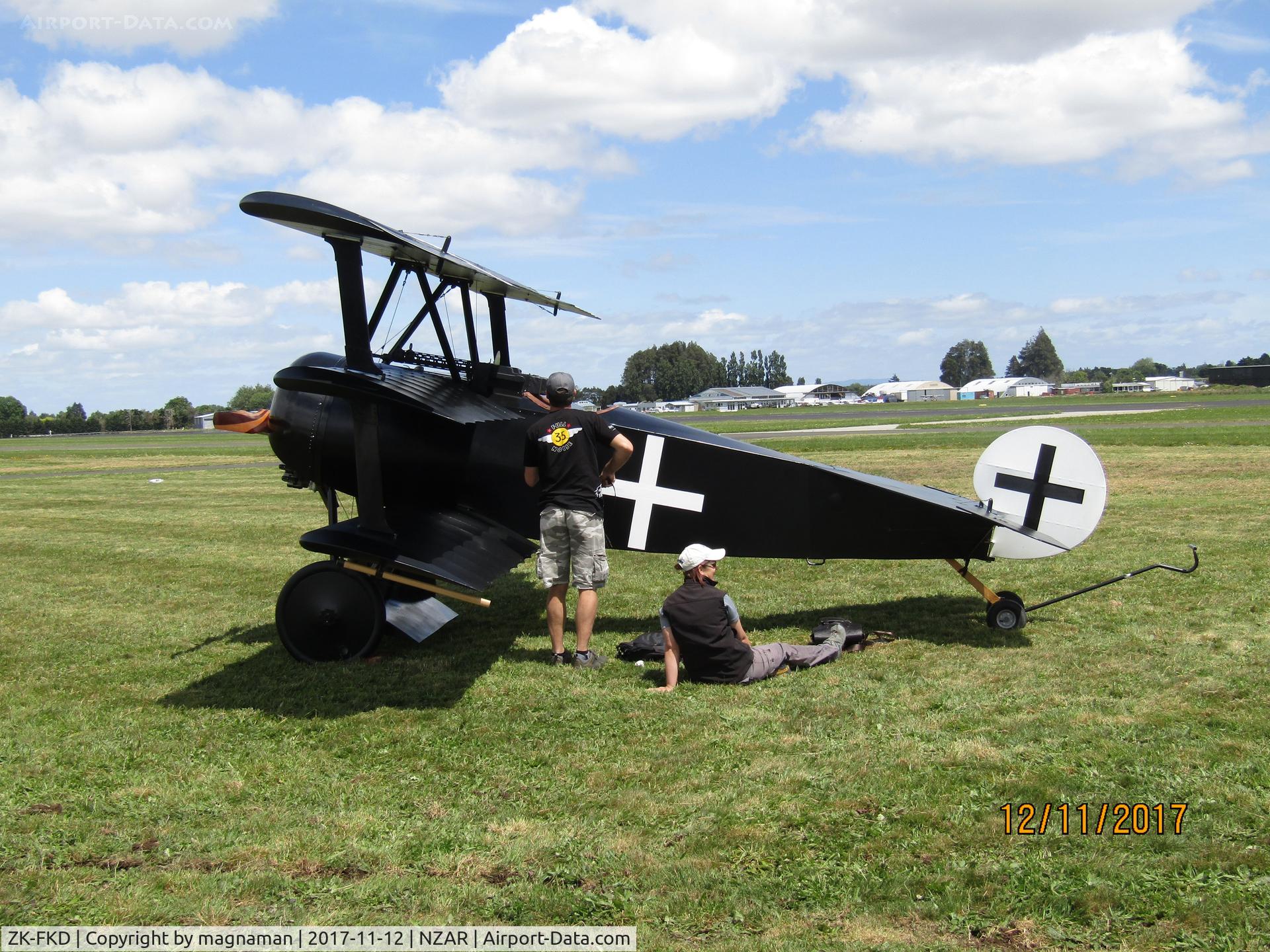 ZK-FKD, Fokker Dr-1 Triplane Replica C/N CAS 02, at open day at ardmore