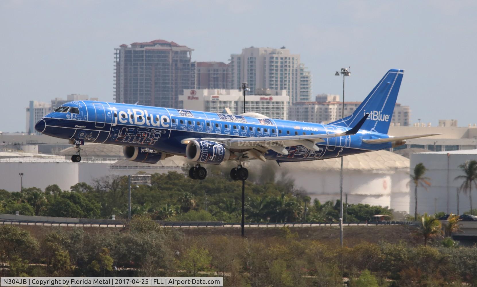 N304JB, 2009 Embraer ERJ-190-100 IGW 190AR C/N 19000257, Jet Blue