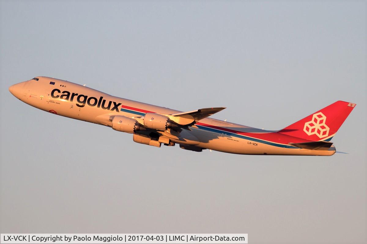 LX-VCK, 2014 Boeing 747-8R7F C/N 38078, Sunset take off