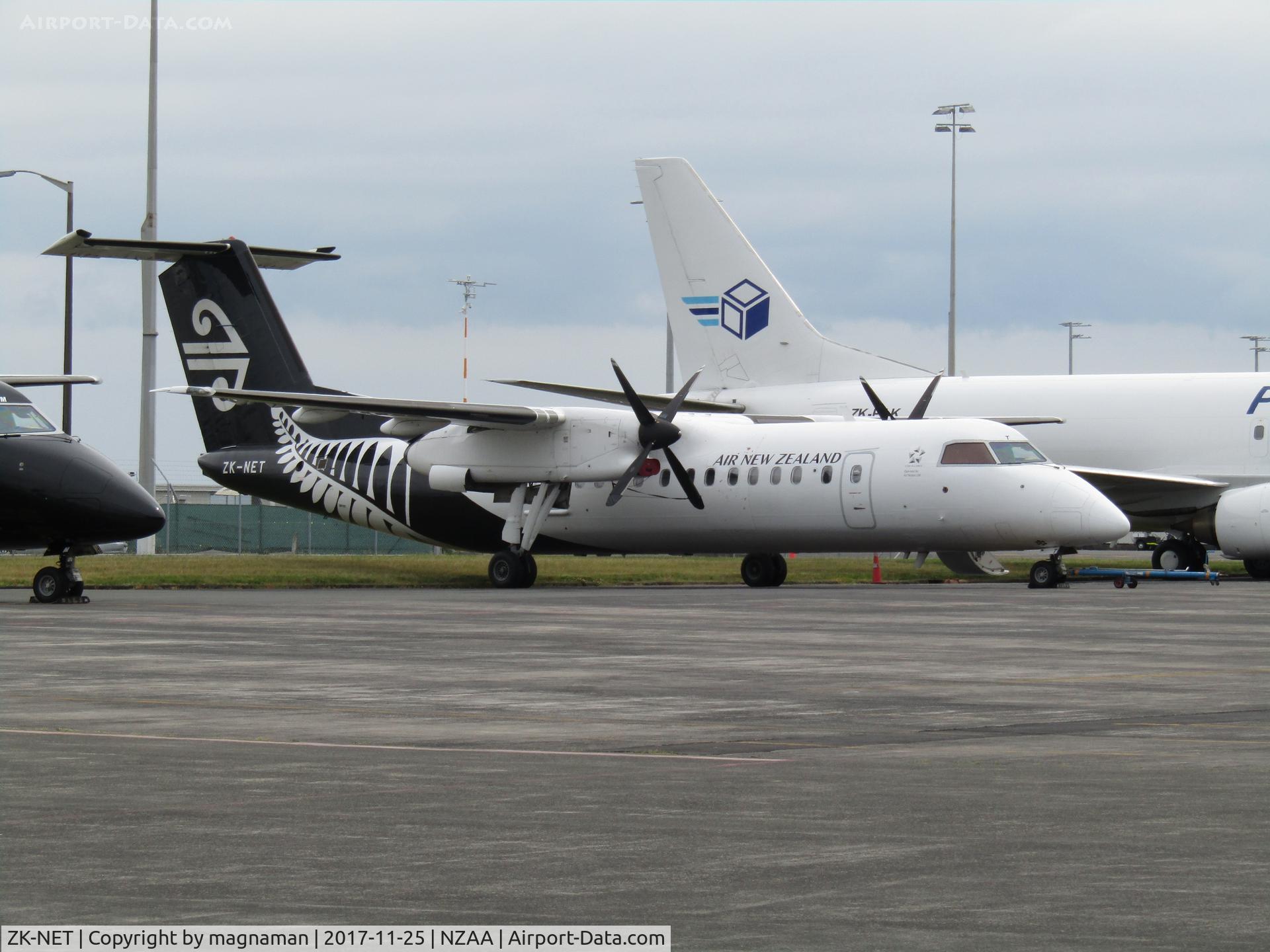 ZK-NET, 2007 De Havilland Canada DHC-8-311 Dash 8 C/N 642, outside maintenance hangars