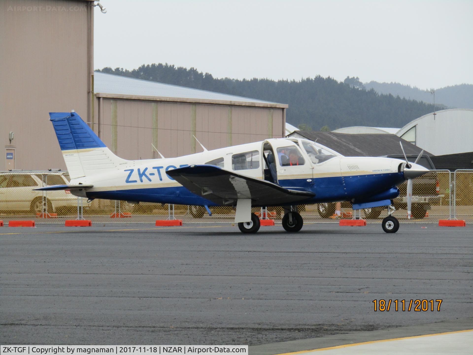 ZK-TGF, Piper PA-28R-201T Turbo Cherokee Arrow III C/N 28R-7803237, On the way back to Whenuapai.