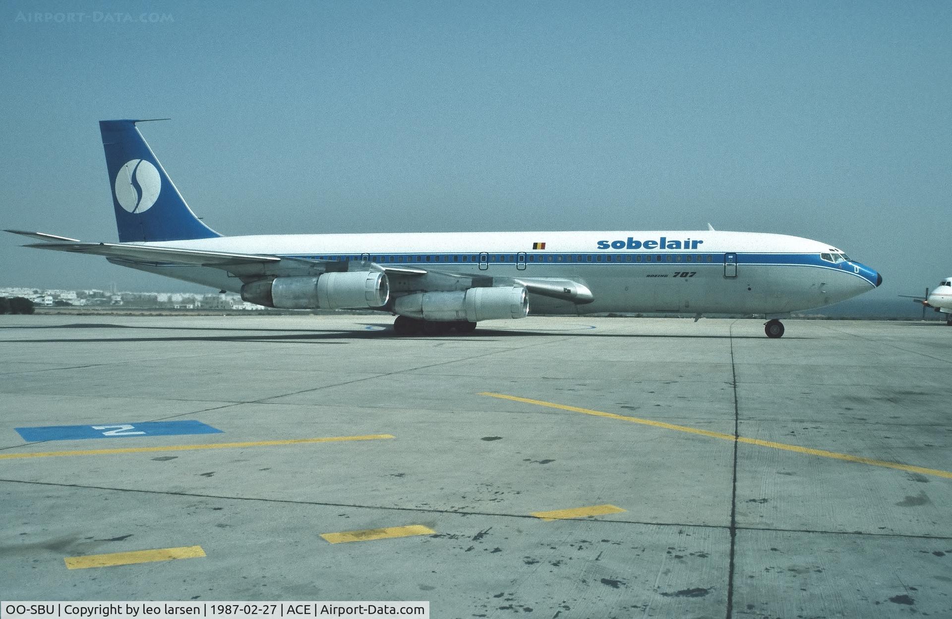 OO-SBU, 1967 Boeing 707-373C (E-8C J-STARS) C/N 19442, Lanzarote 27.2.1987