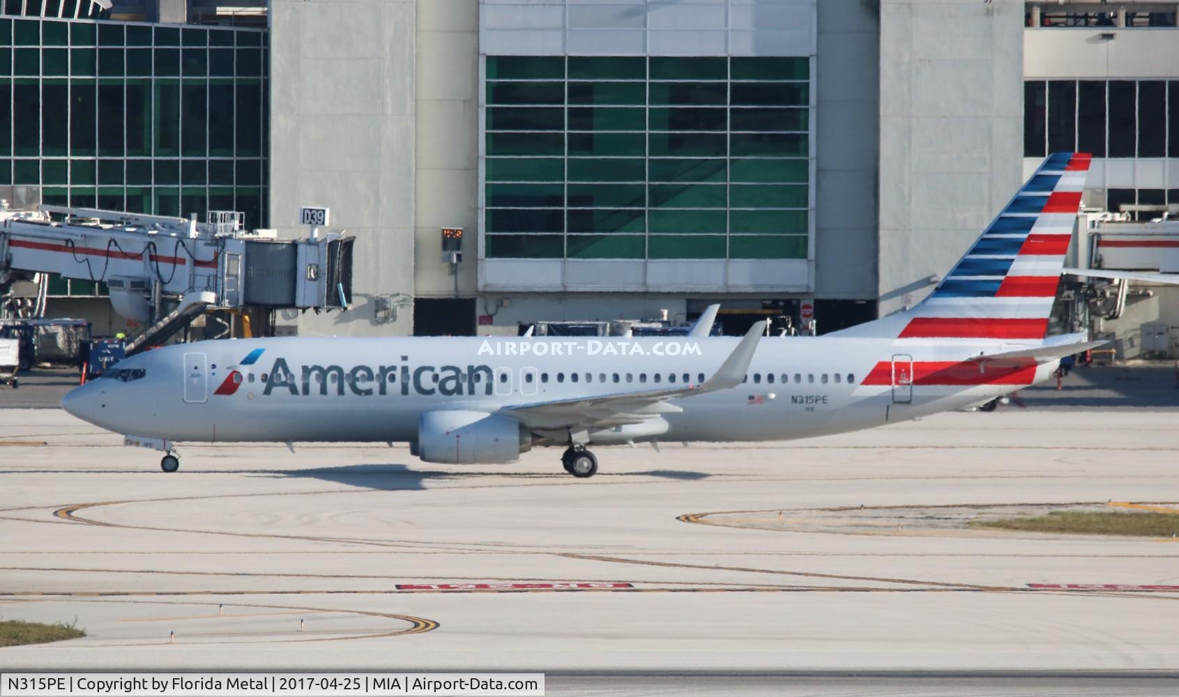 N315PE, 2017 Boeing 737-823 C/N 31261, American