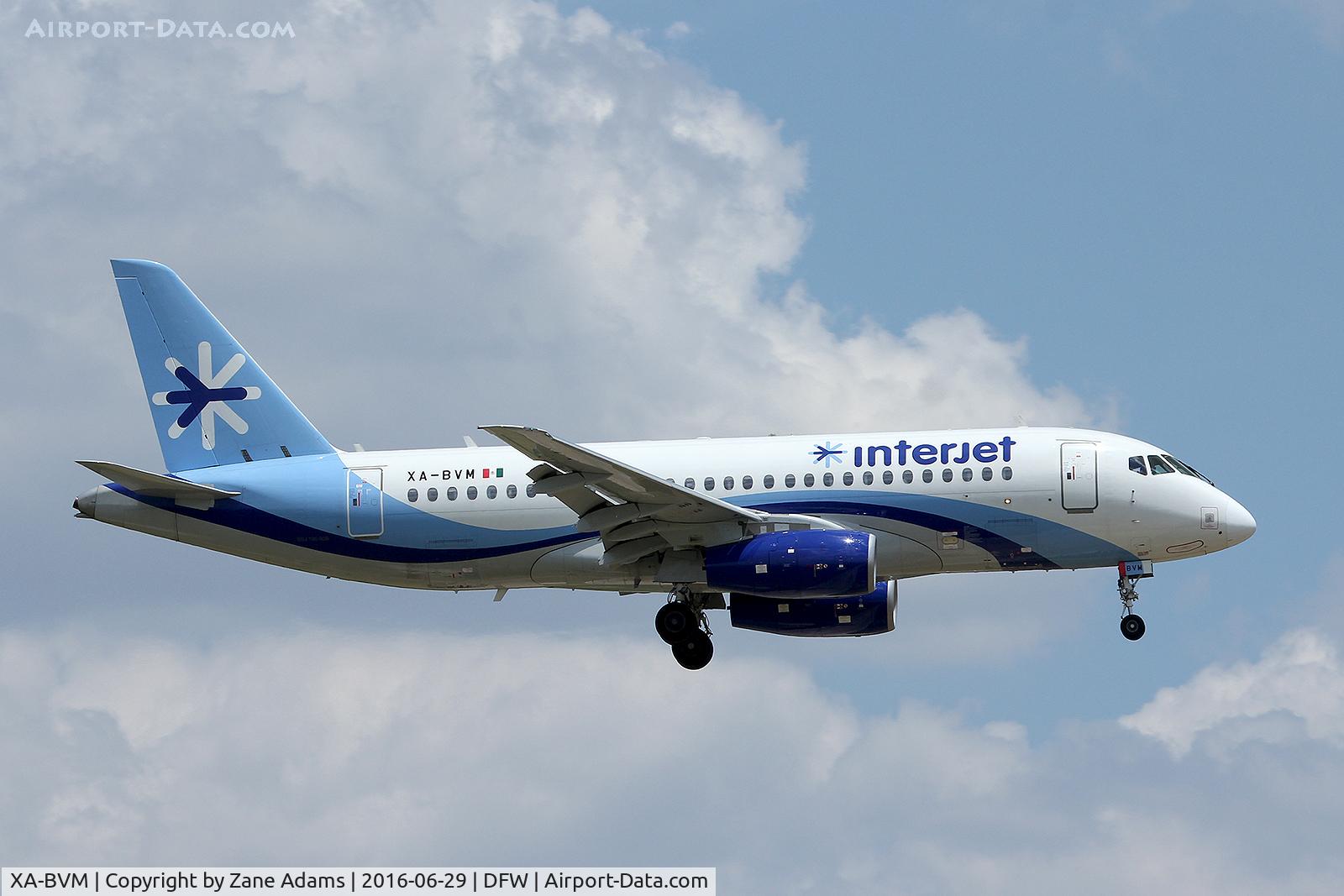 XA-BVM, 2015 Sukhoi Superjet 100 C/N 95054, Arriving at DFW Airport