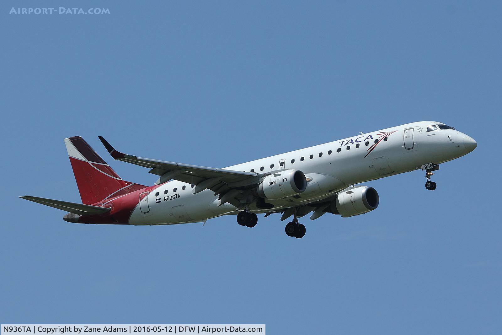 N936TA, 2008 Embraer 190AR (ERJ-190-100IGW) C/N 19000215, Arriving at DFW Airport