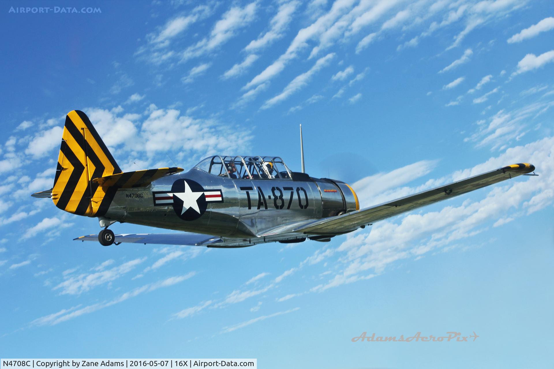 N4708C, 1941 North American AT-6F Texan C/N F48-1870, A2A at the 2016 Propwash Fly-in