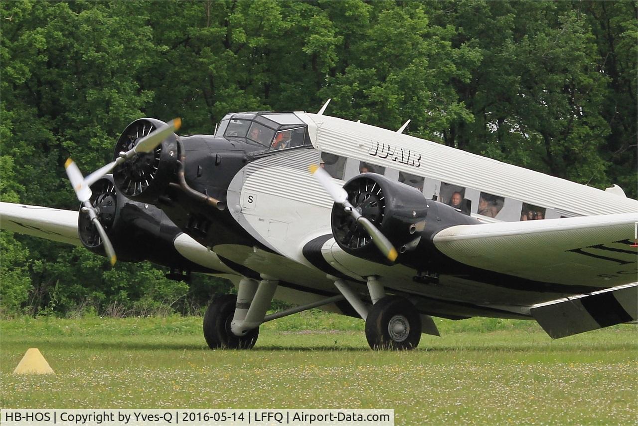 HB-HOS, 1939 Junkers Ju-52/3m g4e C/N 6580, Junkers Ju-52-3m g4e, Landing rwy 28, La Ferté-Alais airfield (LFFQ) Air show 2016
