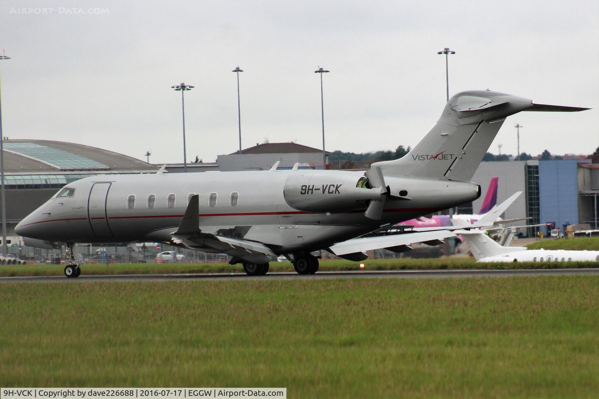 9H-VCK, 2015 Bombardier Challenger 350 (BD-100-1A10) C/N 20592, Vistajet 9H VCK landing at London Luton after a trip to GLA - Glasgow