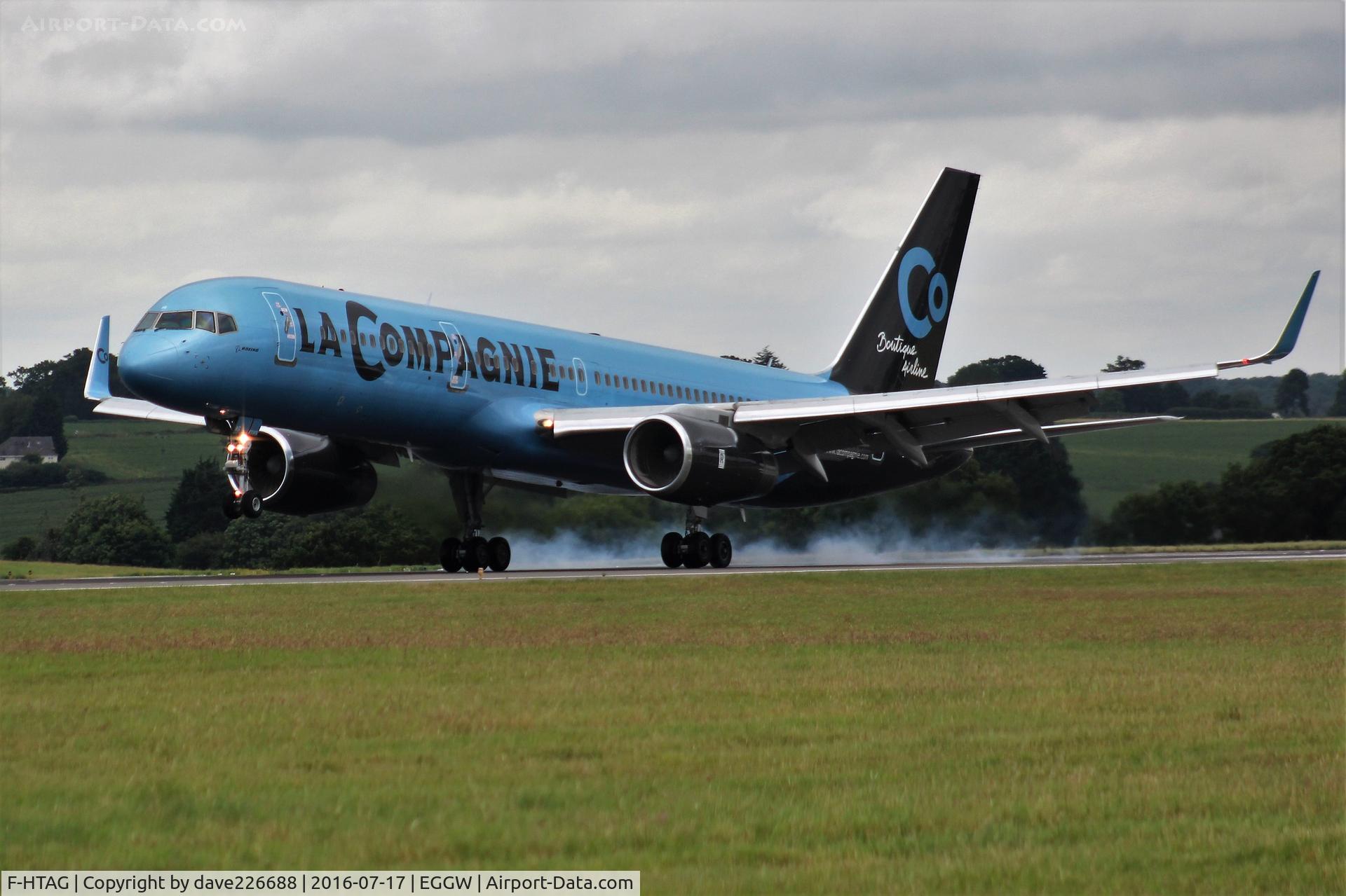 F-HTAG, 2000 Boeing 757-256 C/N 29307, La Compagnie 757 landing at London Luton from EWR