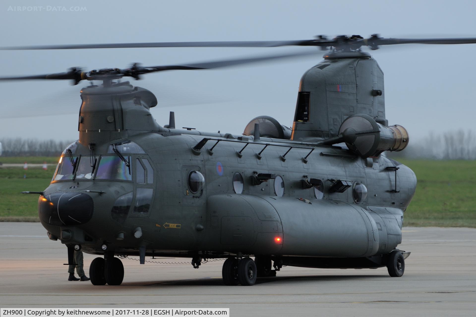 ZH900, 2010 Boeing Chinook HC.5 C/N M4479, Arriving at Norwich early evening.
