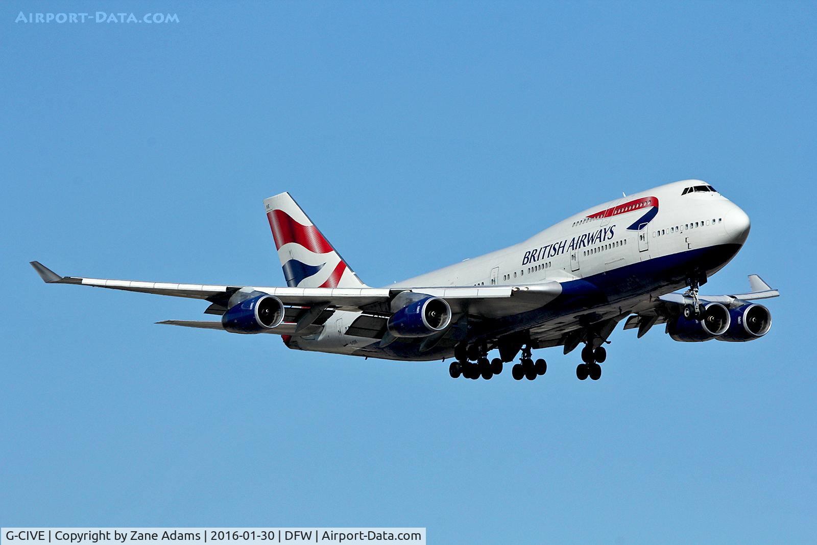 G-CIVE, 1994 Boeing 747-436 C/N 27350, Arriving at DFW Airport