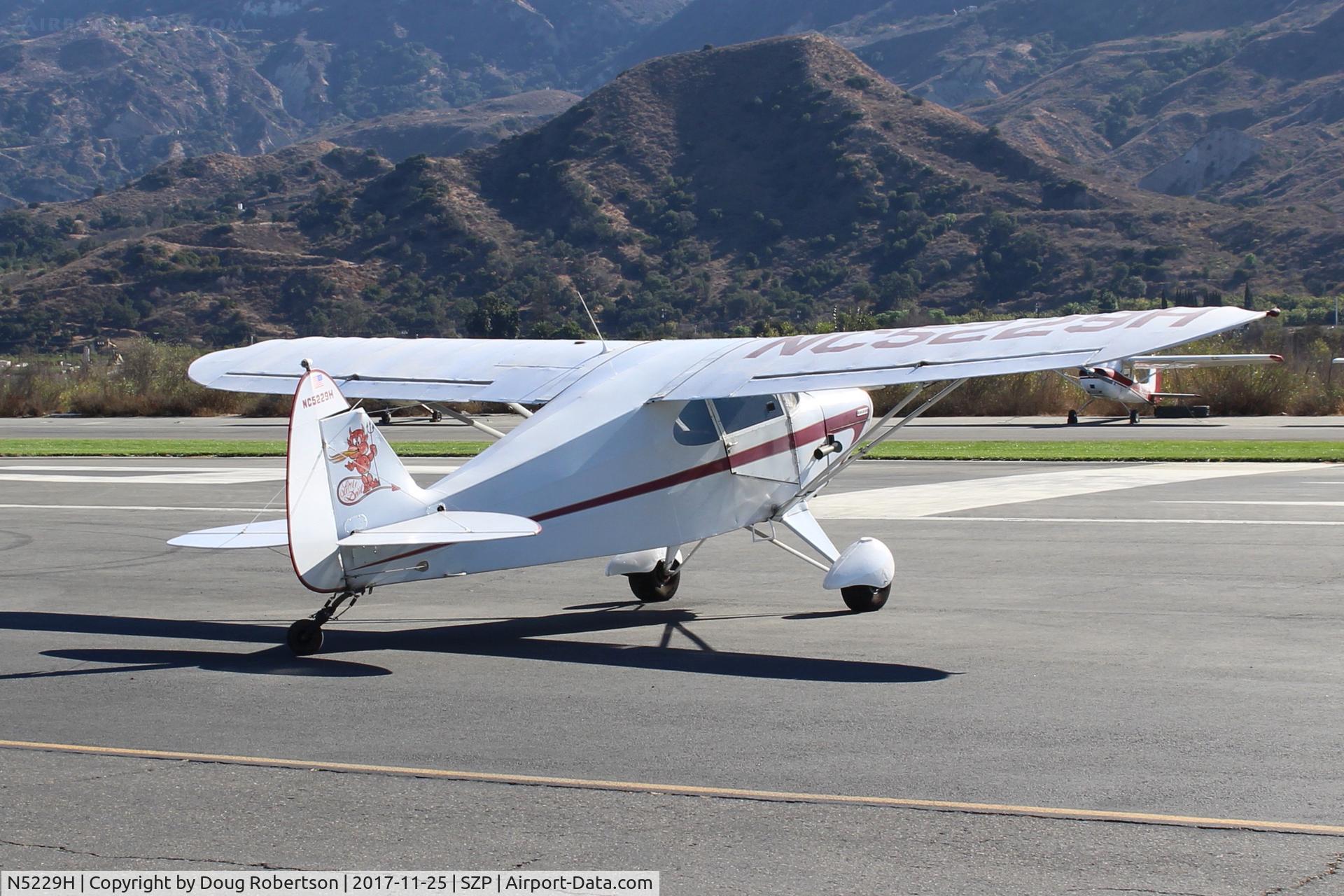 N5229H, 1949 Piper PA-16 Clipper C/N 16-33, 1949 Piper PA-16 CLIPPER 'LIL DEVIL', Lycoming O-290 135 Hp, taking the active
