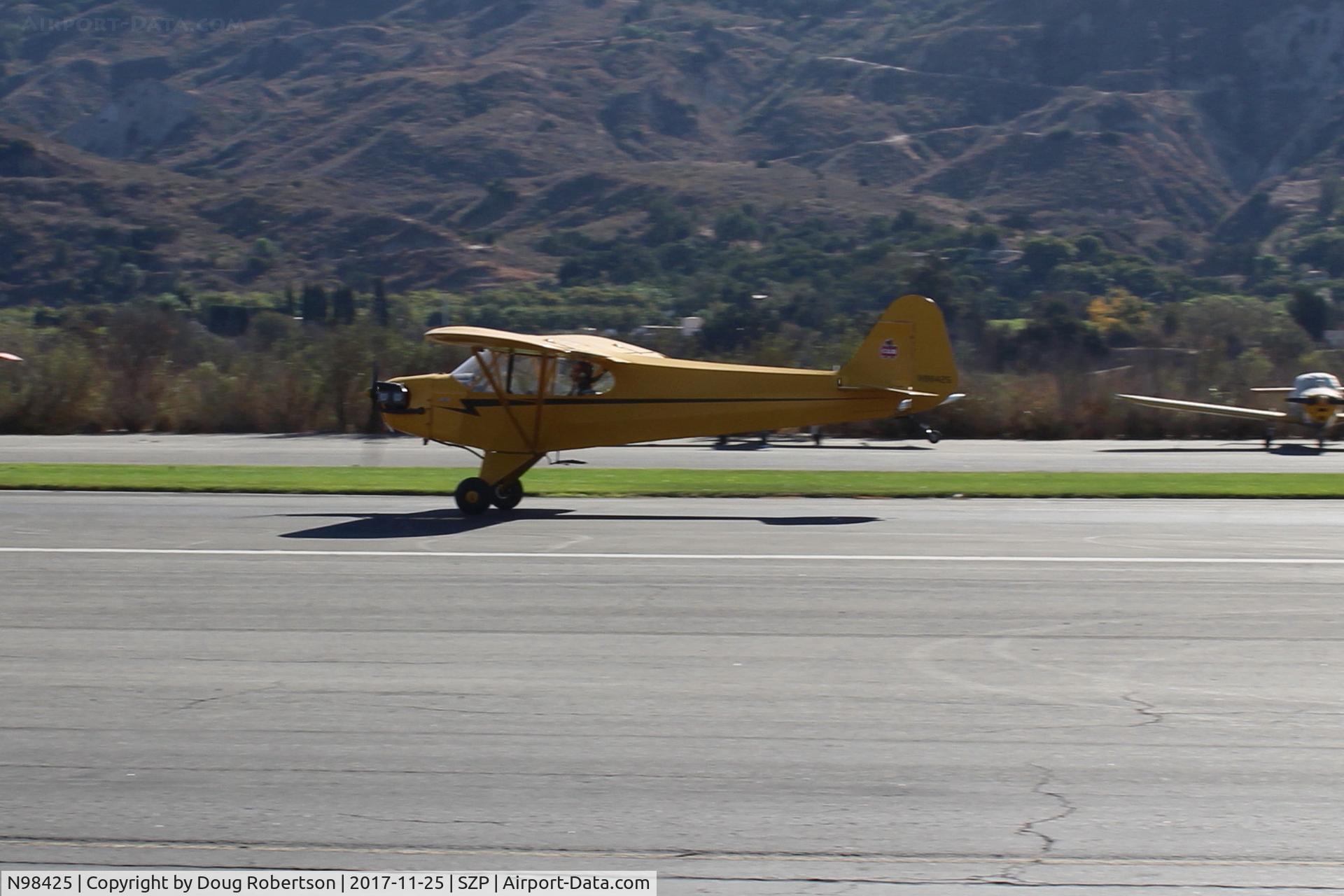 N98425, 1946 Piper J3C-65 Cub Cub C/N 18612, 1946 Piper J3C-65 CUB, Continental C90 90 Hp upgrade by STC, takeoff roll Rwy 04