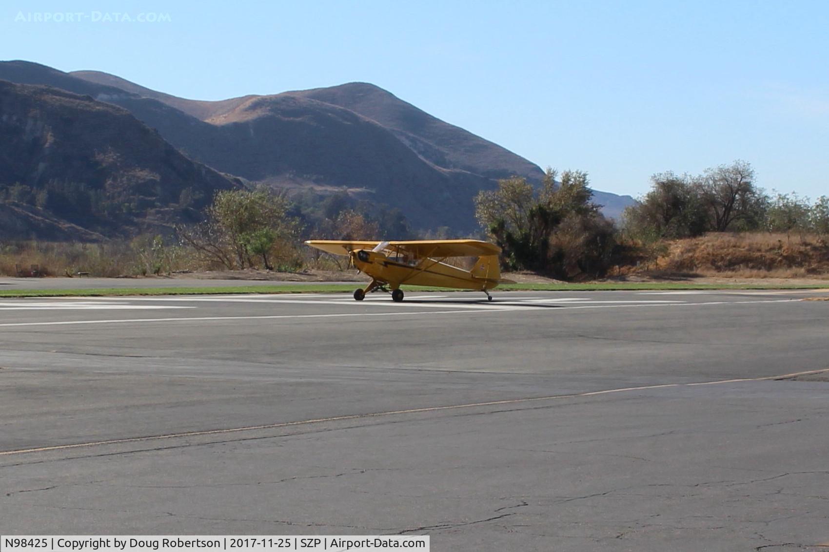 N98425, 1946 Piper J3C-65 Cub Cub C/N 18612, 1946 Piper J3C-65 CUB, Continental C90 90 Hp upgrade by STC, takeoff roll Rwy 04