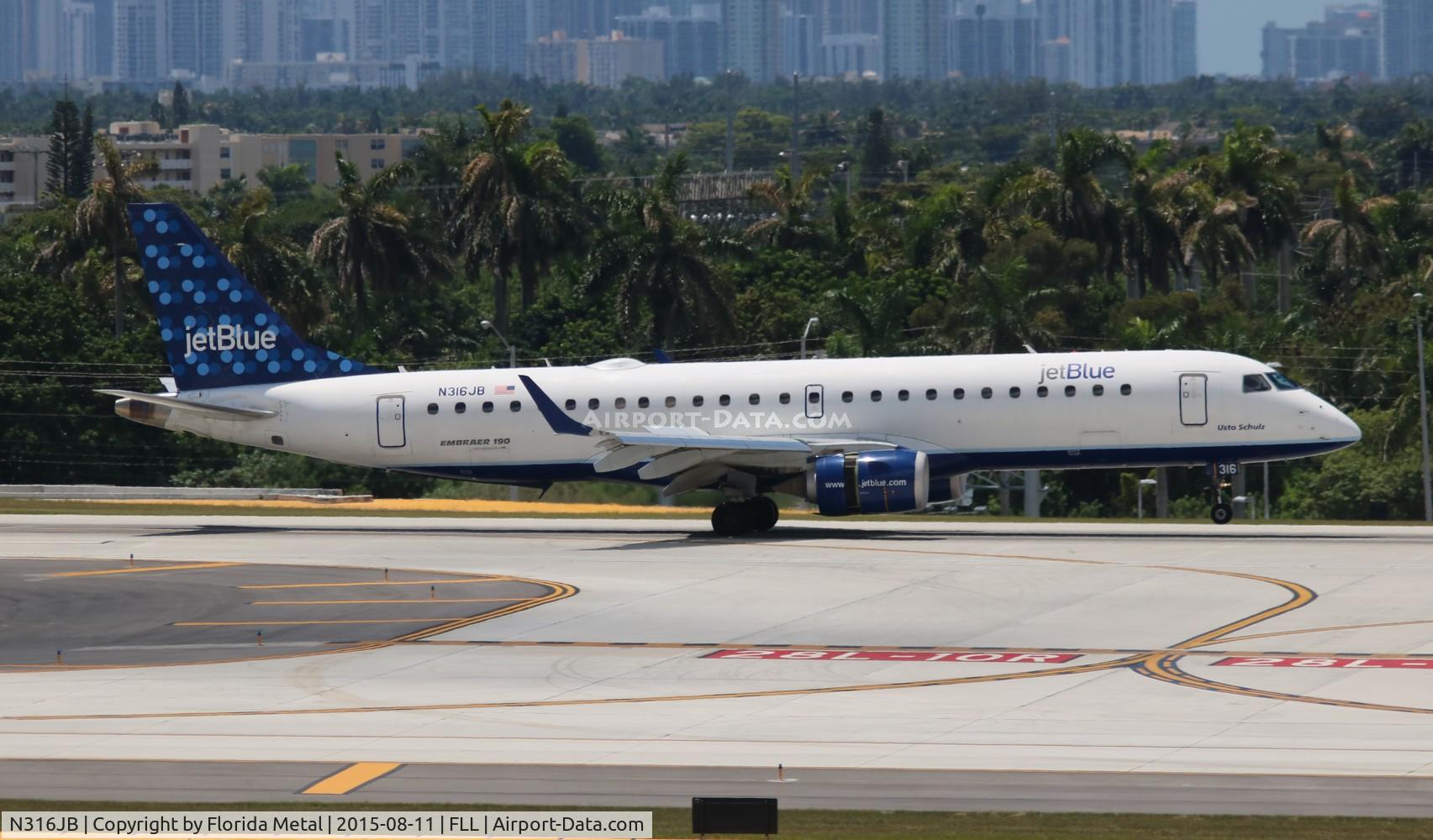 N316JB, Embraer ERJ-190-100 IGW 190AR C/N 19000292, Jet Blue