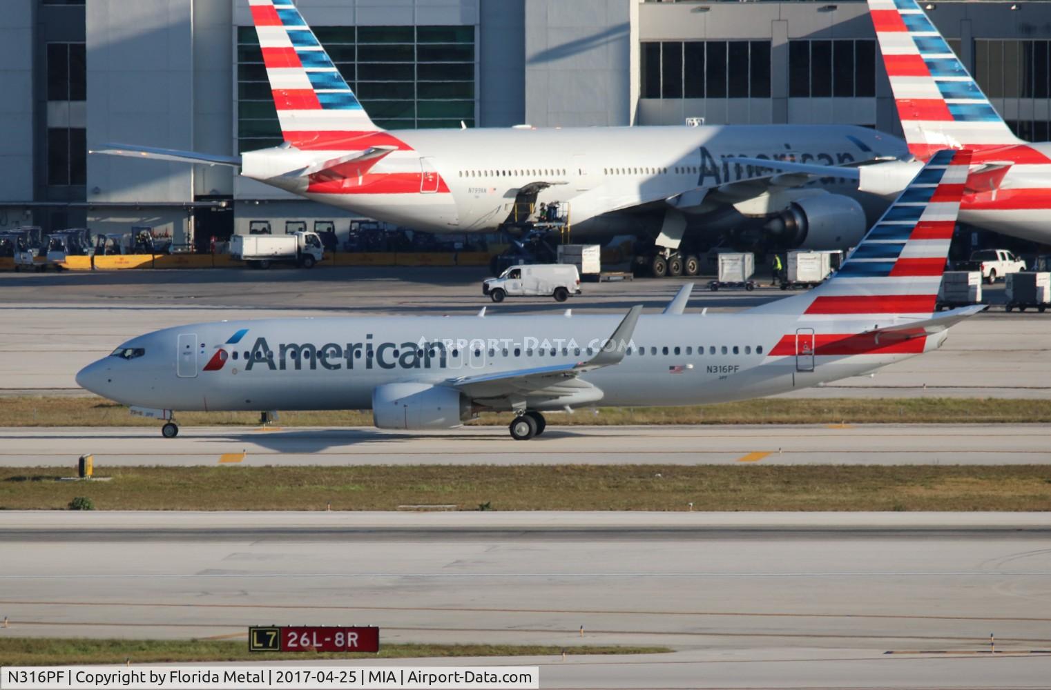 N316PF, 2017 Boeing 737-823 C/N 31262, American