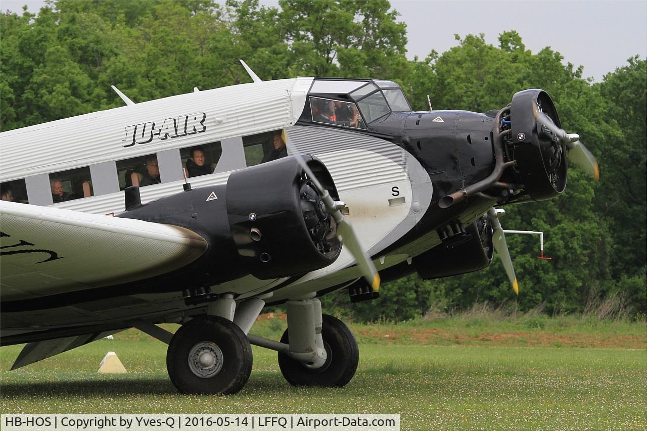 HB-HOS, 1939 Junkers Ju-52/3m g4e C/N 6580, Junkers Ju-52-3m, Taxiing to parking area, La Ferté-Alais airfield (LFFQ) Air show 2016