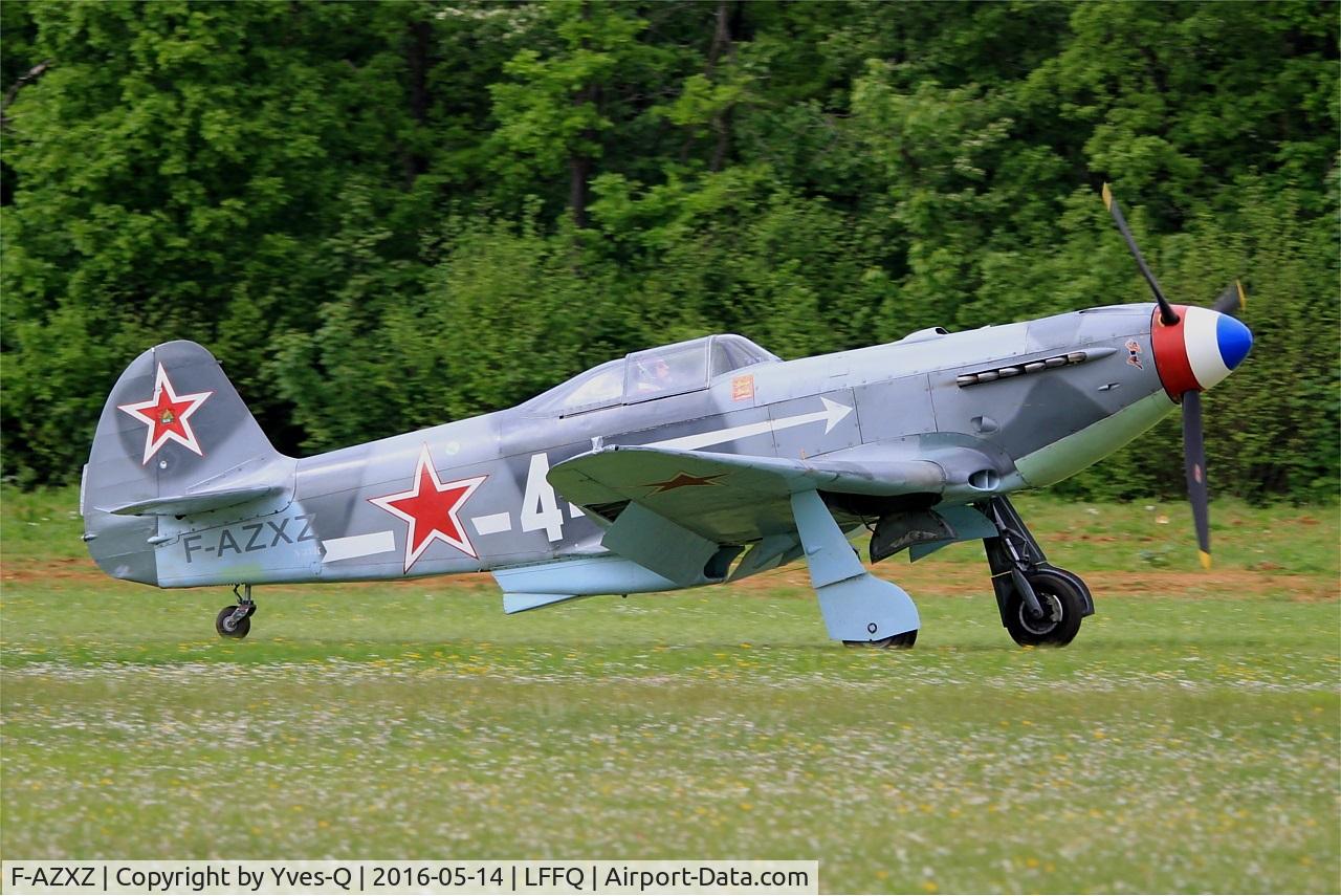 F-AZXZ, 1944 Yakovlev Yak-3UA Replica C/N Y337, Yakovlev YAK-3UA Replica, Taxiing to static park, La Ferté-Alais Airfield (LFFQ) Air show 2016