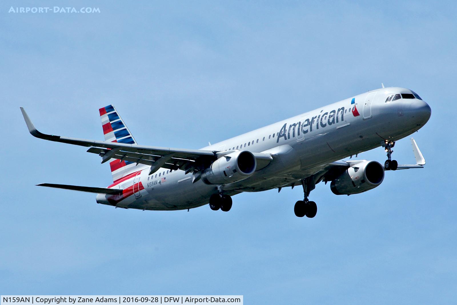 N159AN, 2016 Airbus A321-231 C/N 7034, Arriving at DFW Airport