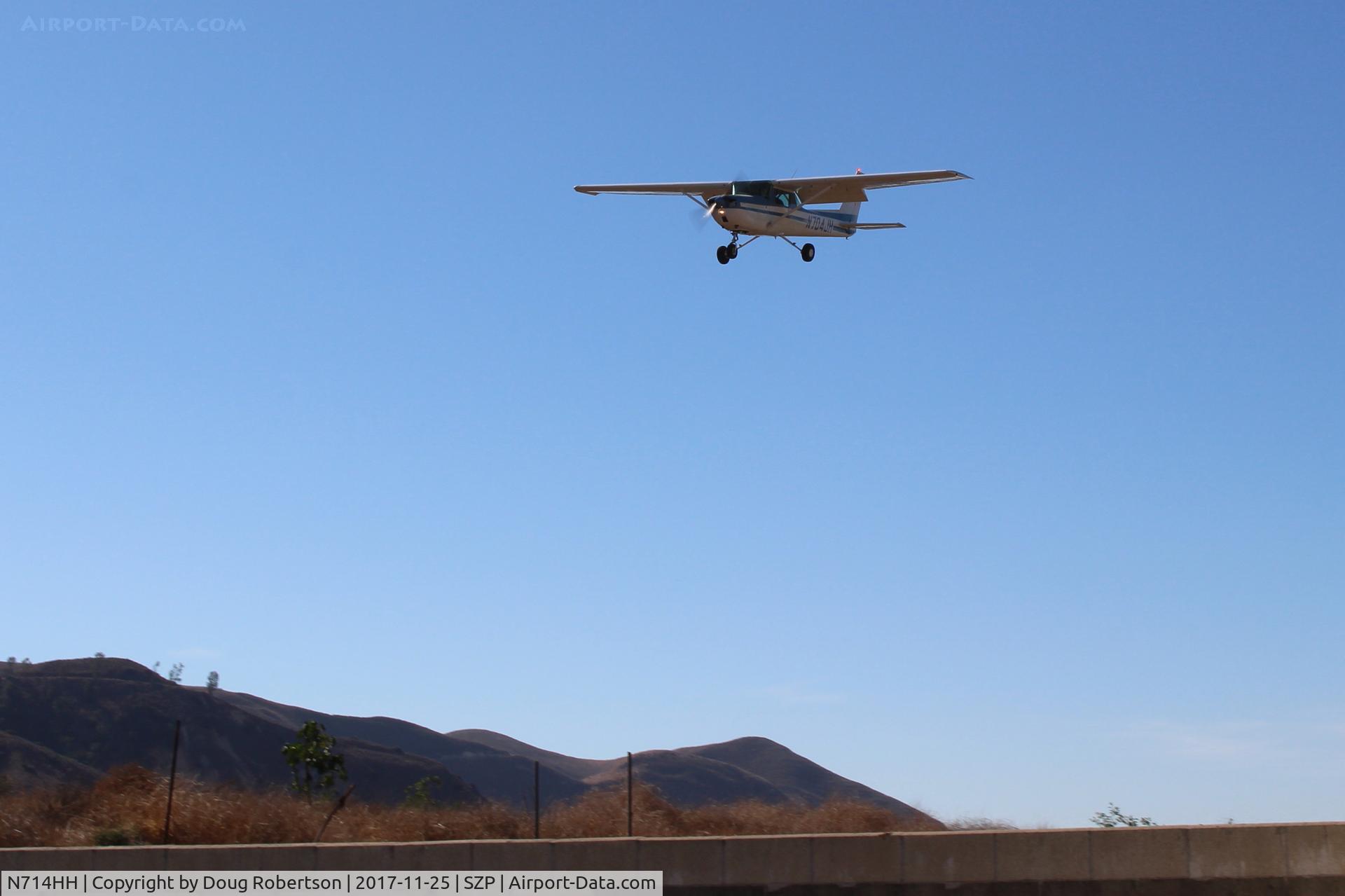 N714HH, 1977 Cessna 150M C/N 15079185, 1977 Cessna 150M, Continental O-200 100 Hp, on final Rwy 04