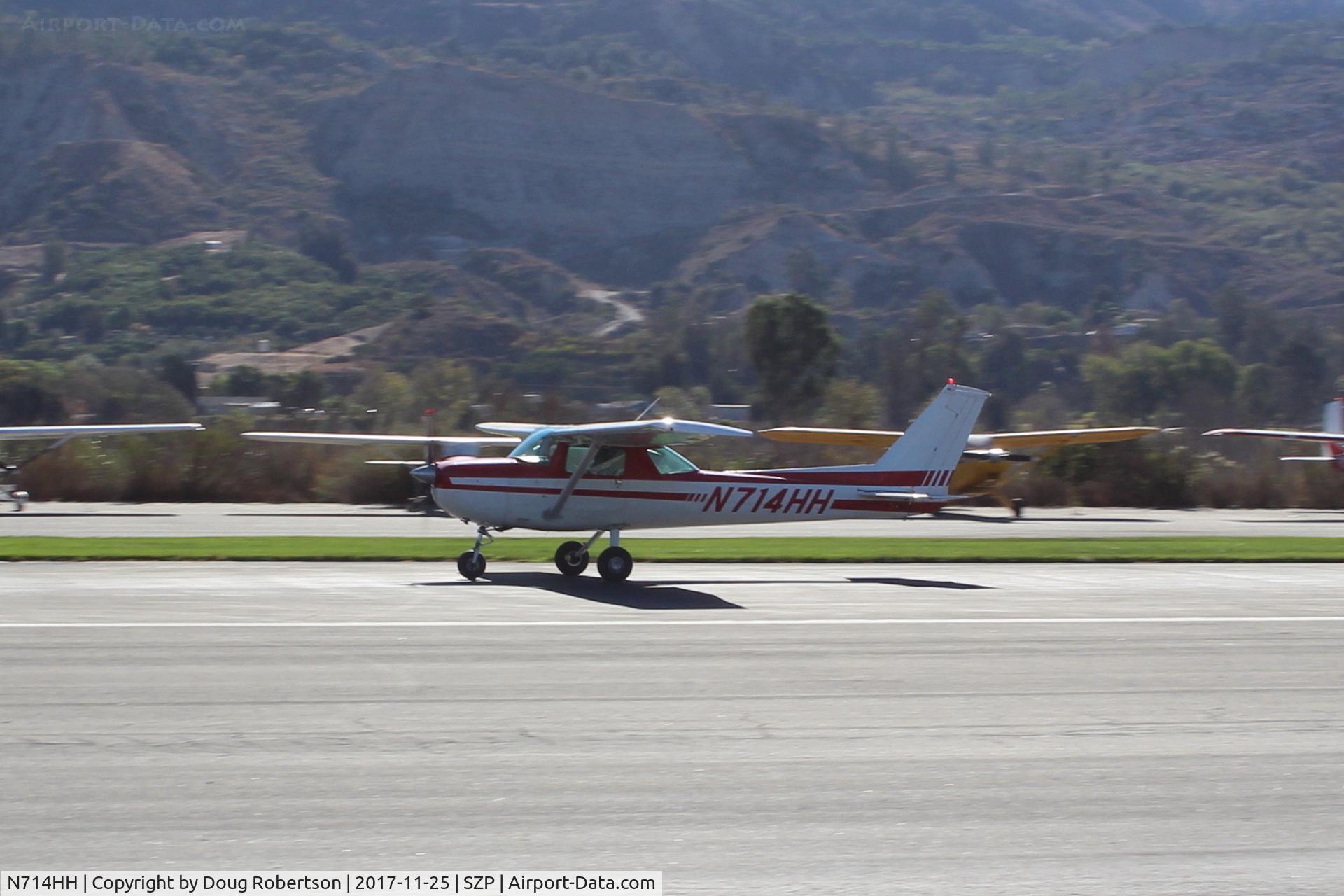 N714HH, 1977 Cessna 150M C/N 15079185, 1977 Cessna 150M, Continental O-200 100 Hp, takeoff roll Rwy 04