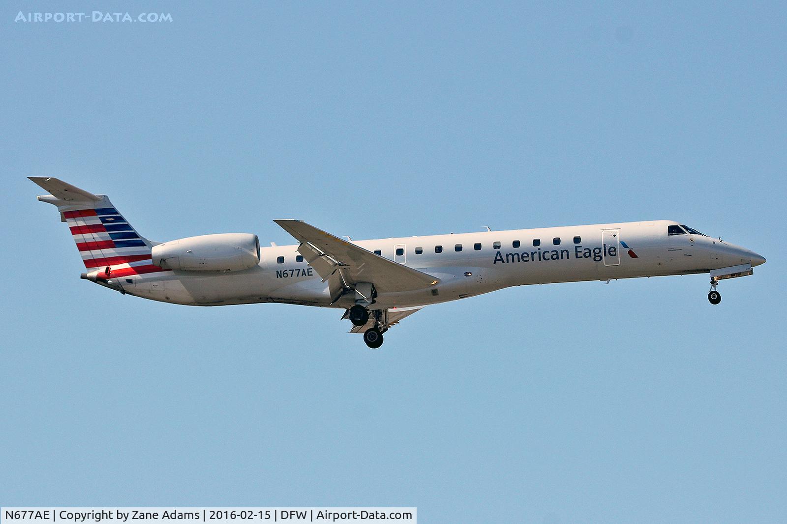 N677AE, 2004 Embraer ERJ-145LR (EMB-145LR) C/N 14500810, Arriving at DFW Airport