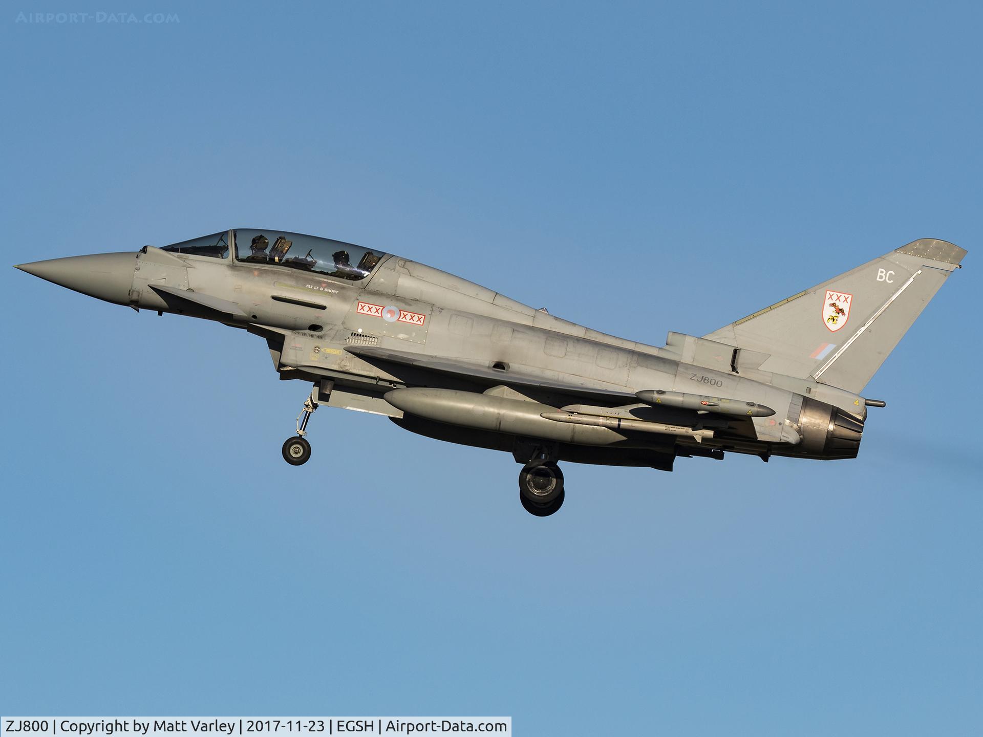 ZJ800, 2003 Eurofighter EF-2000 Typhoon T3 C/N 004/BT001, On the ILS for 27.....