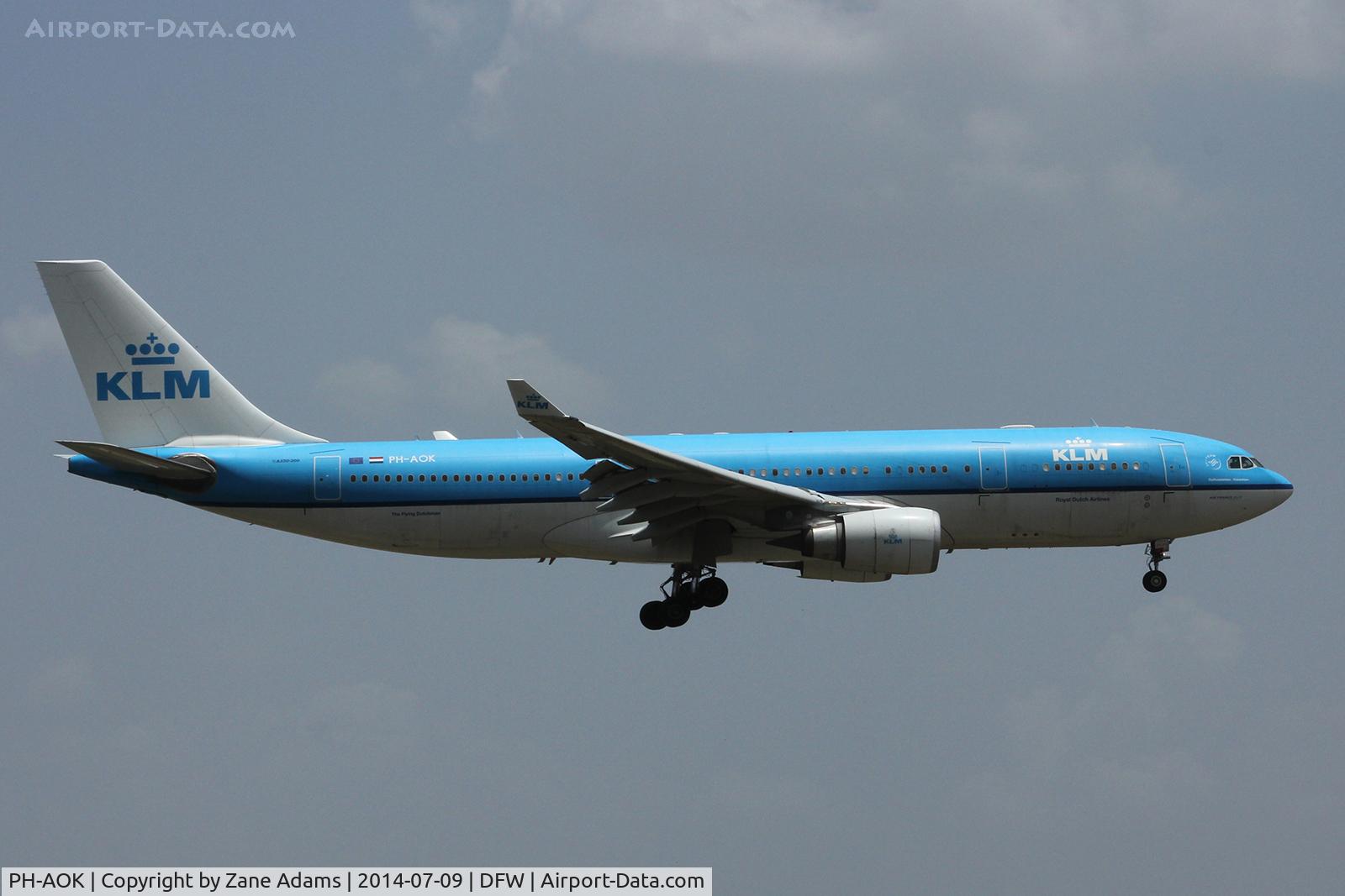 PH-AOK, 2007 Airbus A330-203 C/N 834, Arriving at DFW Airport