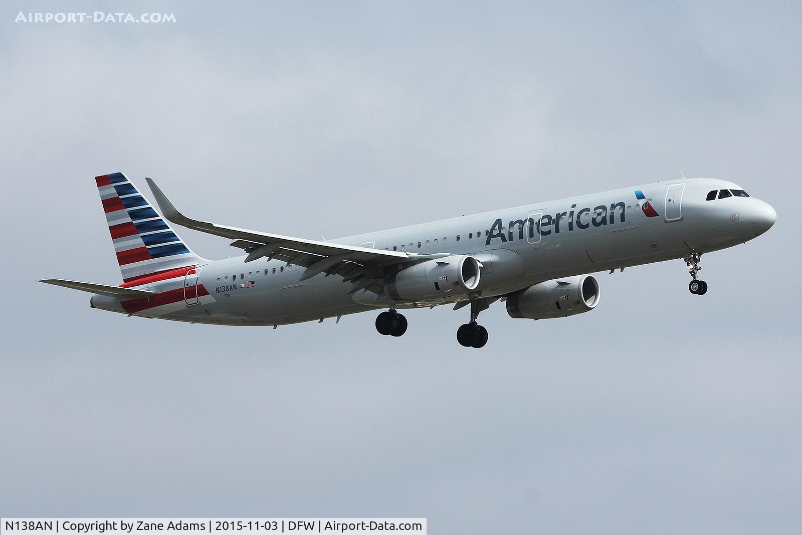 N138AN, 2015 Airbus A321-231 C/N 6650, Arriving at DFW Airport