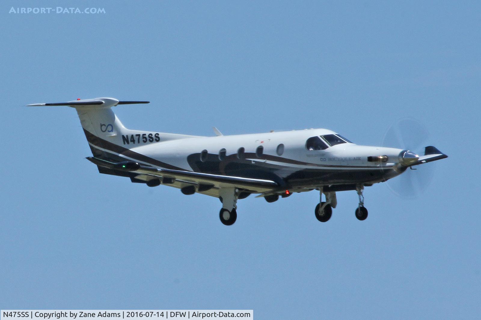 N475SS, 2007 Pilatus PC-12/47 C/N 866, Arriving at DFW Airport