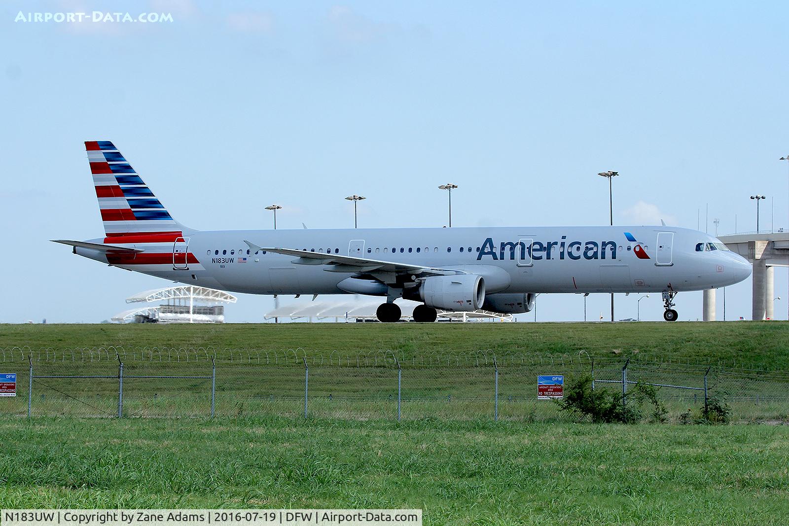 N183UW, 2001 Airbus A321-211 C/N 1539, Arriving at DFW Airport
