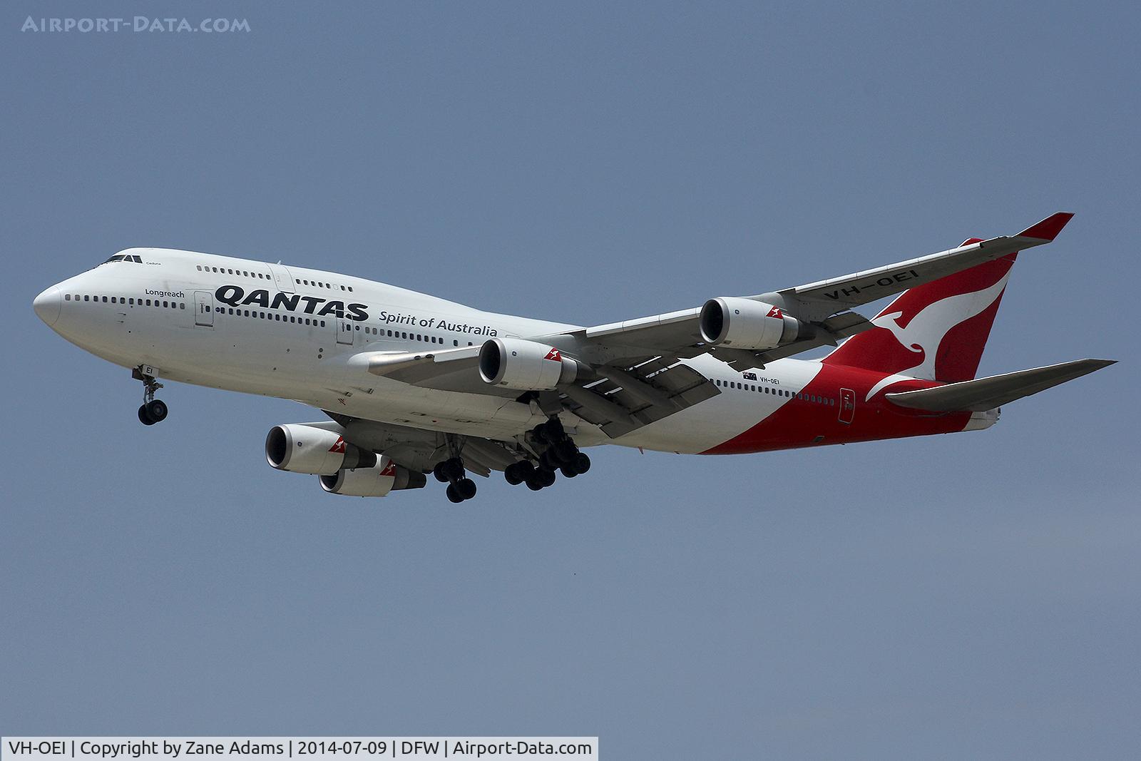 VH-OEI, 2003 Boeing 747-438/ER C/N 32913, Arriving at DFW Airport