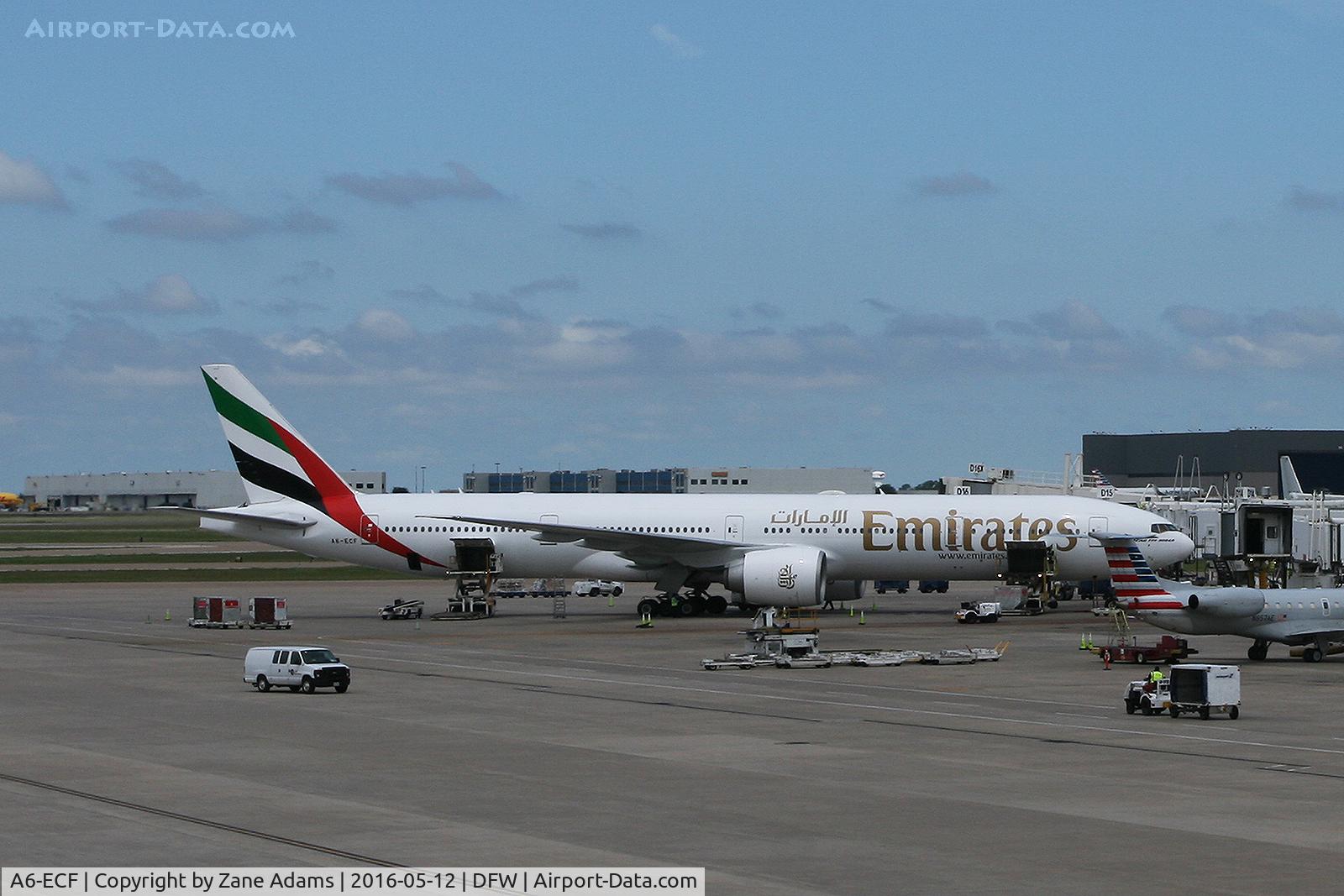 A6-ECF, 2007 Boeing 777-36H/ER C/N 35574, Arriving at DFW Airport