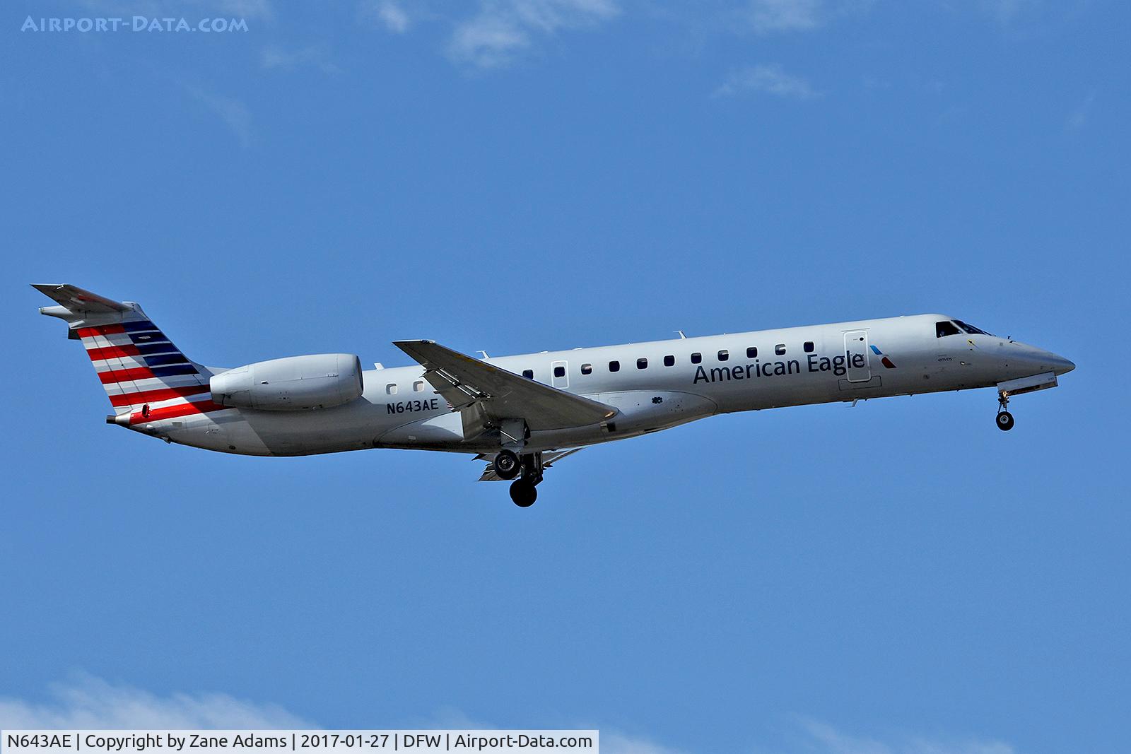 N643AE, 1999 Embraer ERJ-145LR (EMB-145LR) C/N 145200, Arriving at DFW Airport