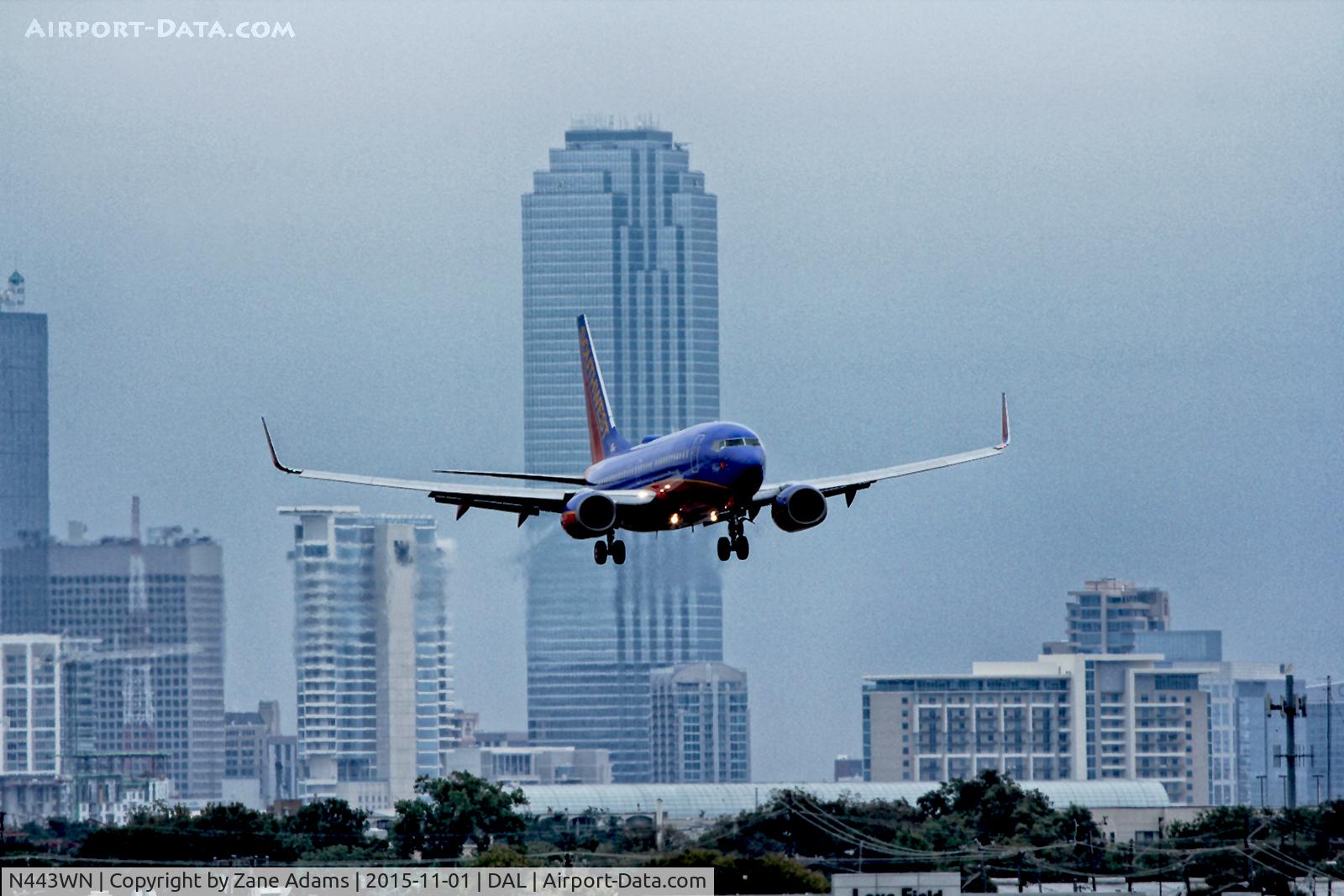 N443WN, 2003 Boeing 737-7H4 C/N 29838, Arriving at Dallas Love Field