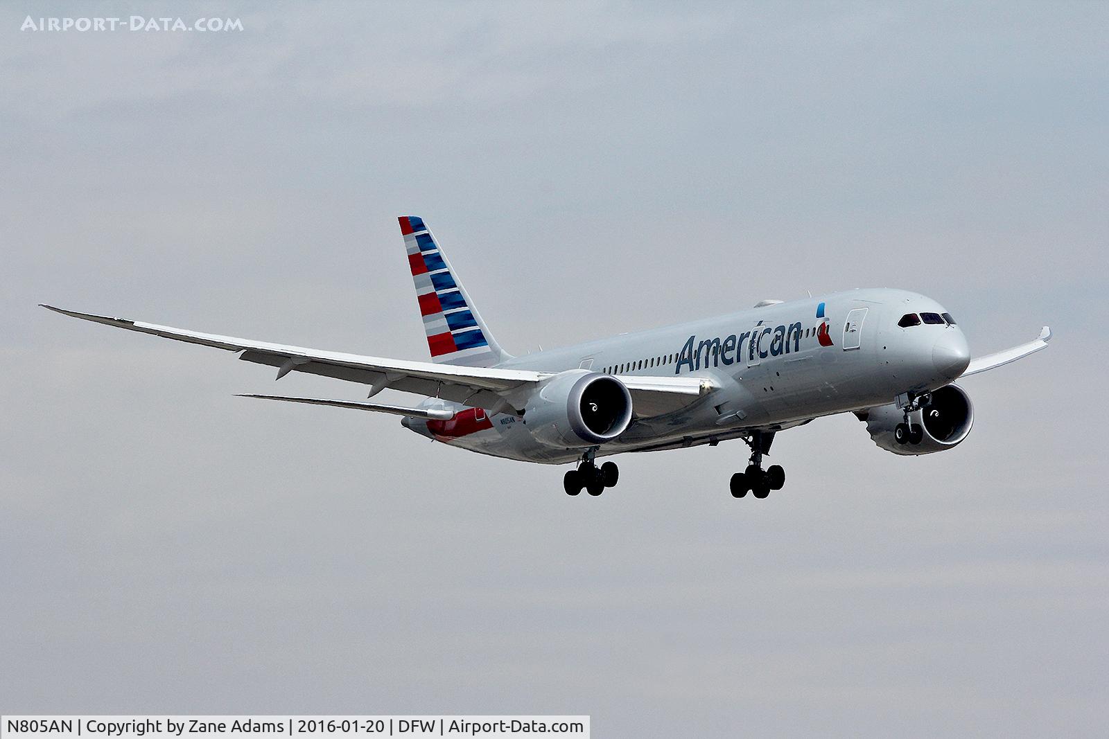 N805AN, 2015 Boeing 787-8 Dreamliner C/N 40623, Arriving at DFW Airport