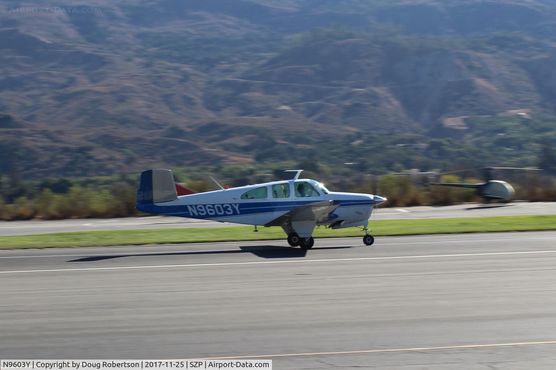 N9603Y, 1963 Beech P35 Bonanza C/N D-7115, 1963 Beech P35 BONANZA, Continental IO-470-N 260 Hp, takeoff roll Rwy 22
