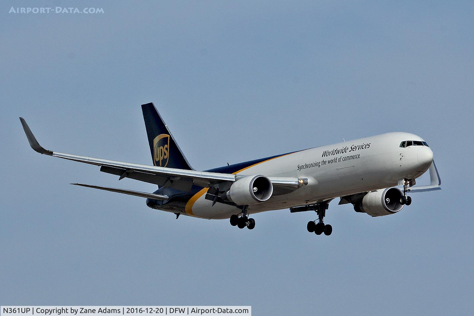 N361UP, 2013 Boeing 767-34AF/ER C/N 37878, Arriving at DFW Airport
