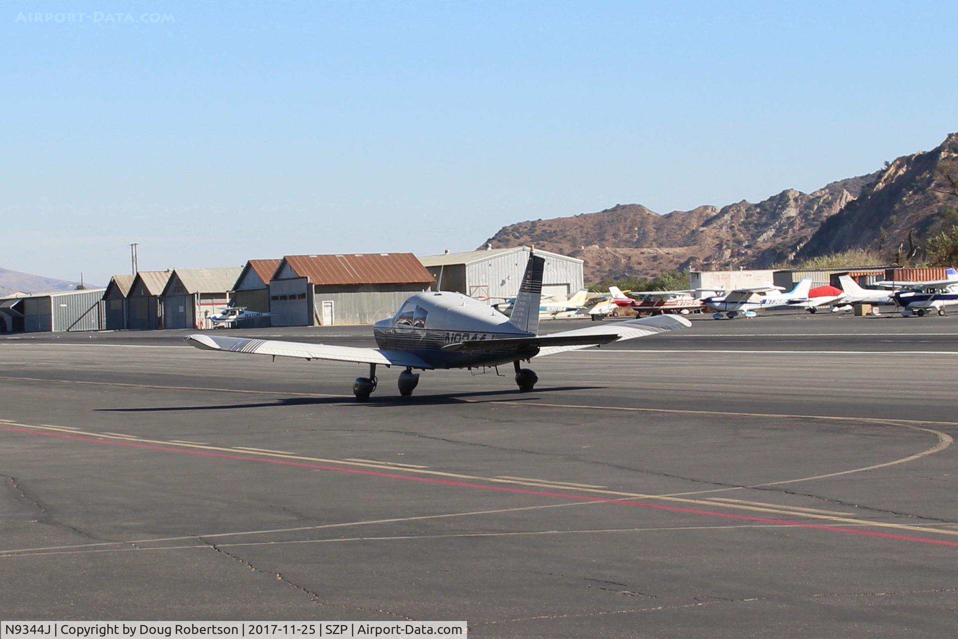N9344J, 1966 Piper PA-28-180 Cherokee C/N 28-3442, 1966 Piper PA-28-180 CHEROKEE, Lycoming O&VO-360 180 Hp, taxi to Rwy 22