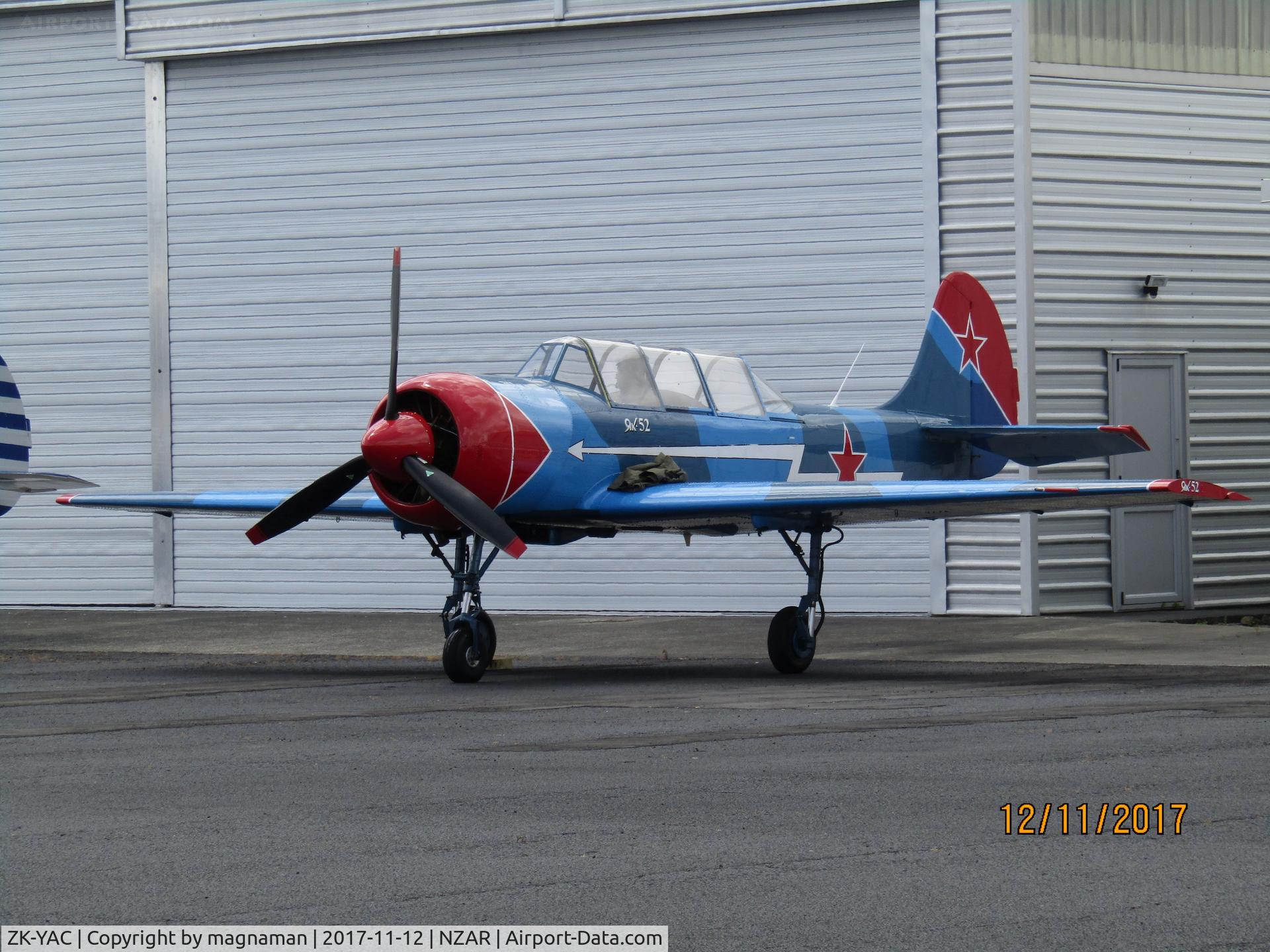 ZK-YAC, Yakovlev Yak-52 C/N 822108, at rest  before display