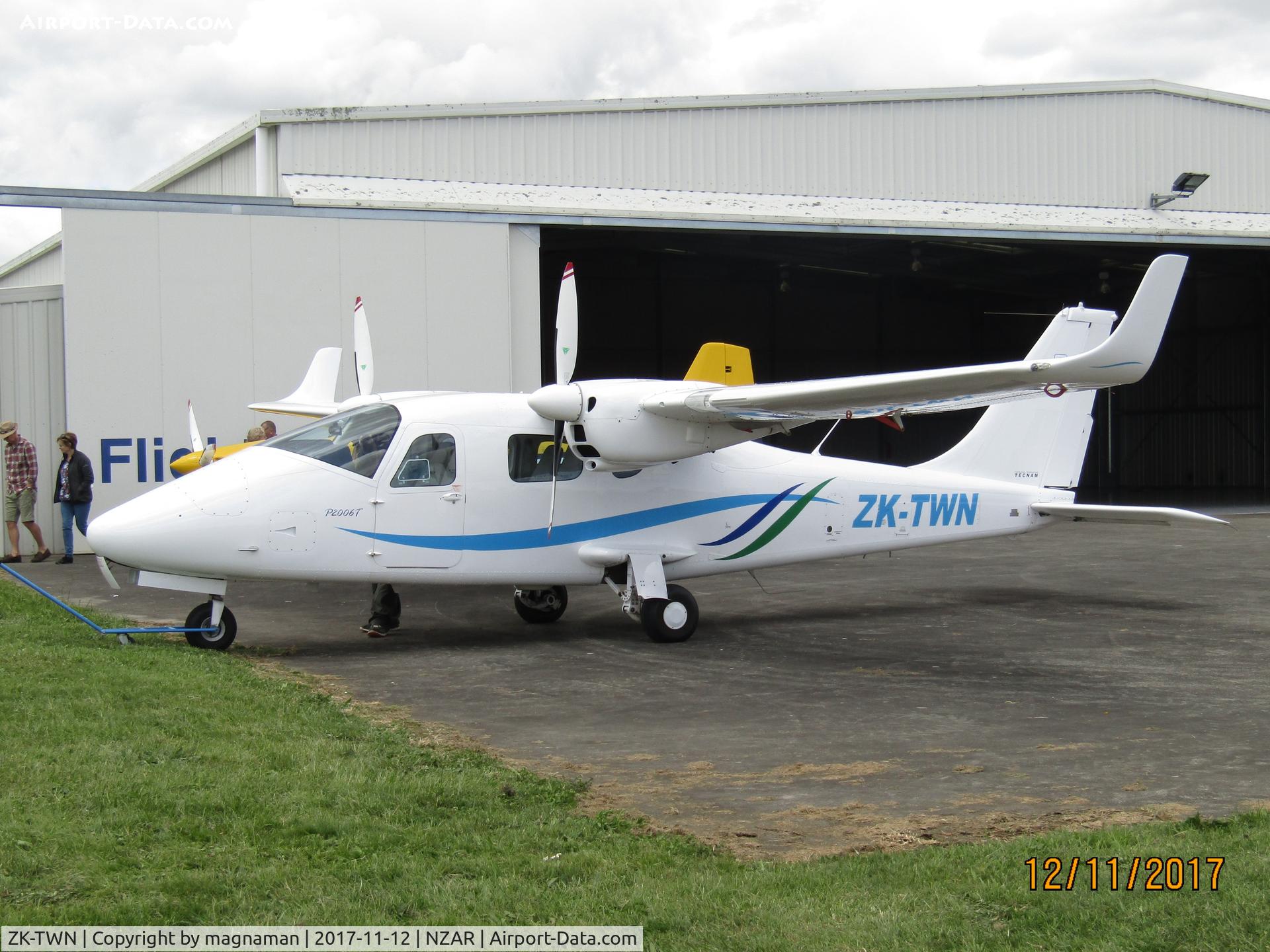 ZK-TWN, Tecnam P-2006T C/N 052, outside home hangar